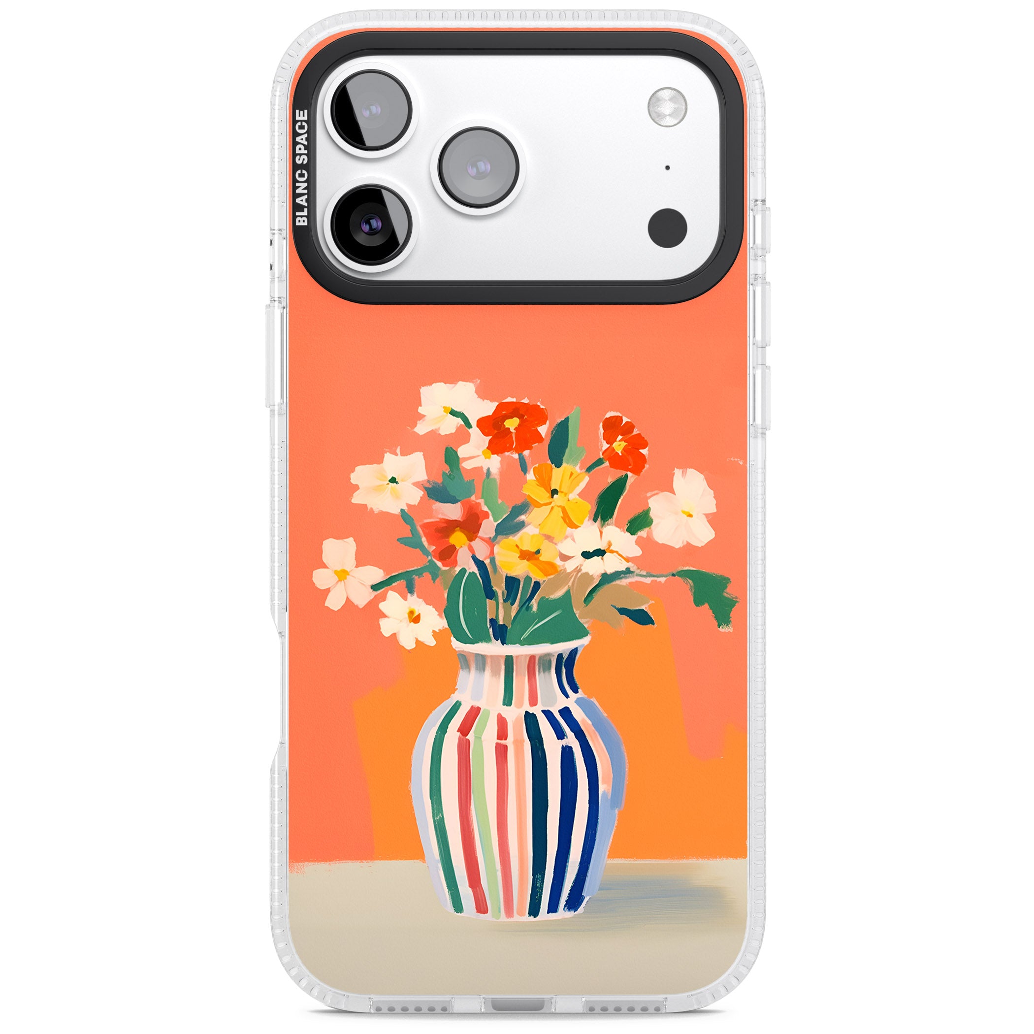 Coral Flower Vase iPhone 17 Pro Impact Air Clear Phone Case