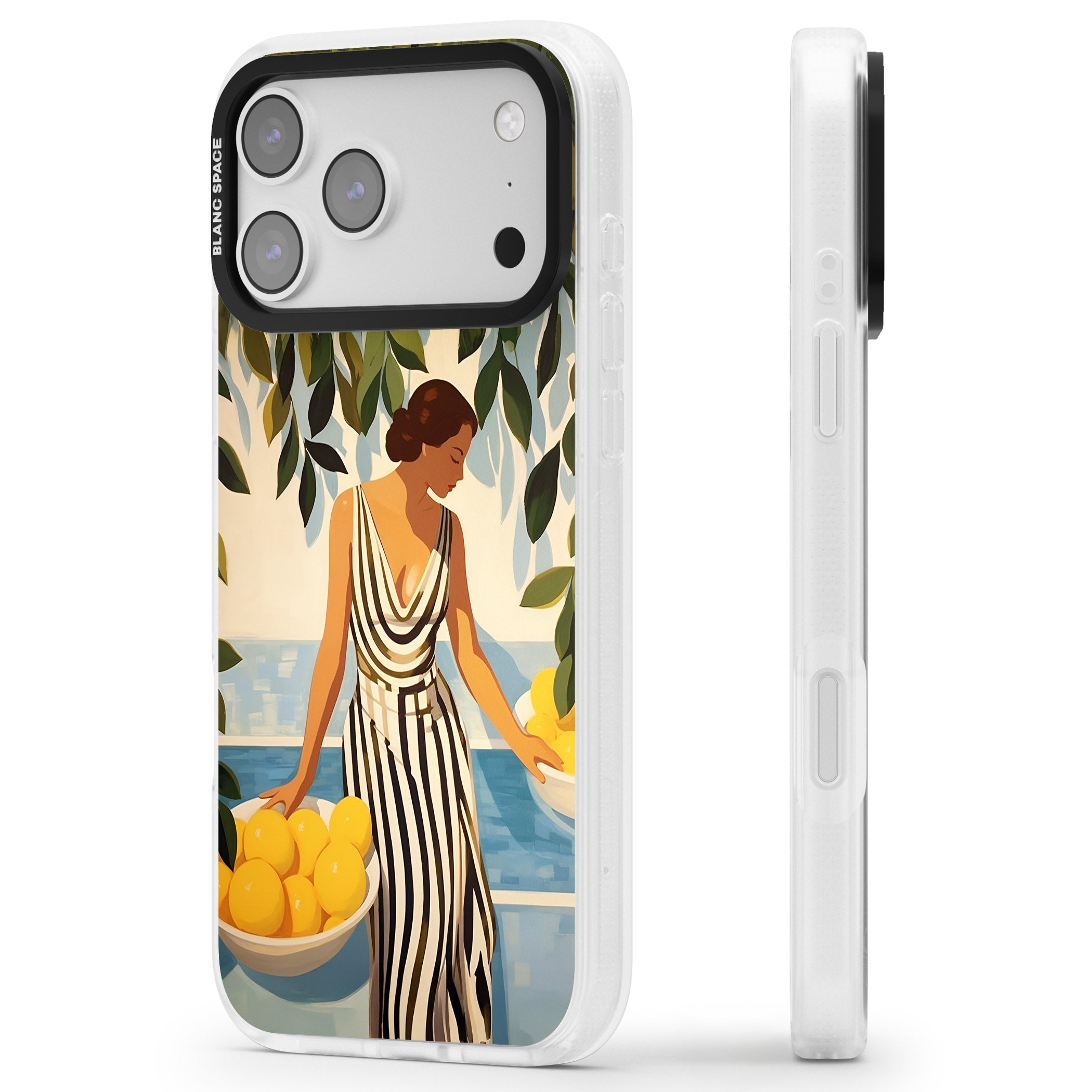 Lemon Picking iPhone 17 Pro Impact Air Clear Phone Case Side Profile