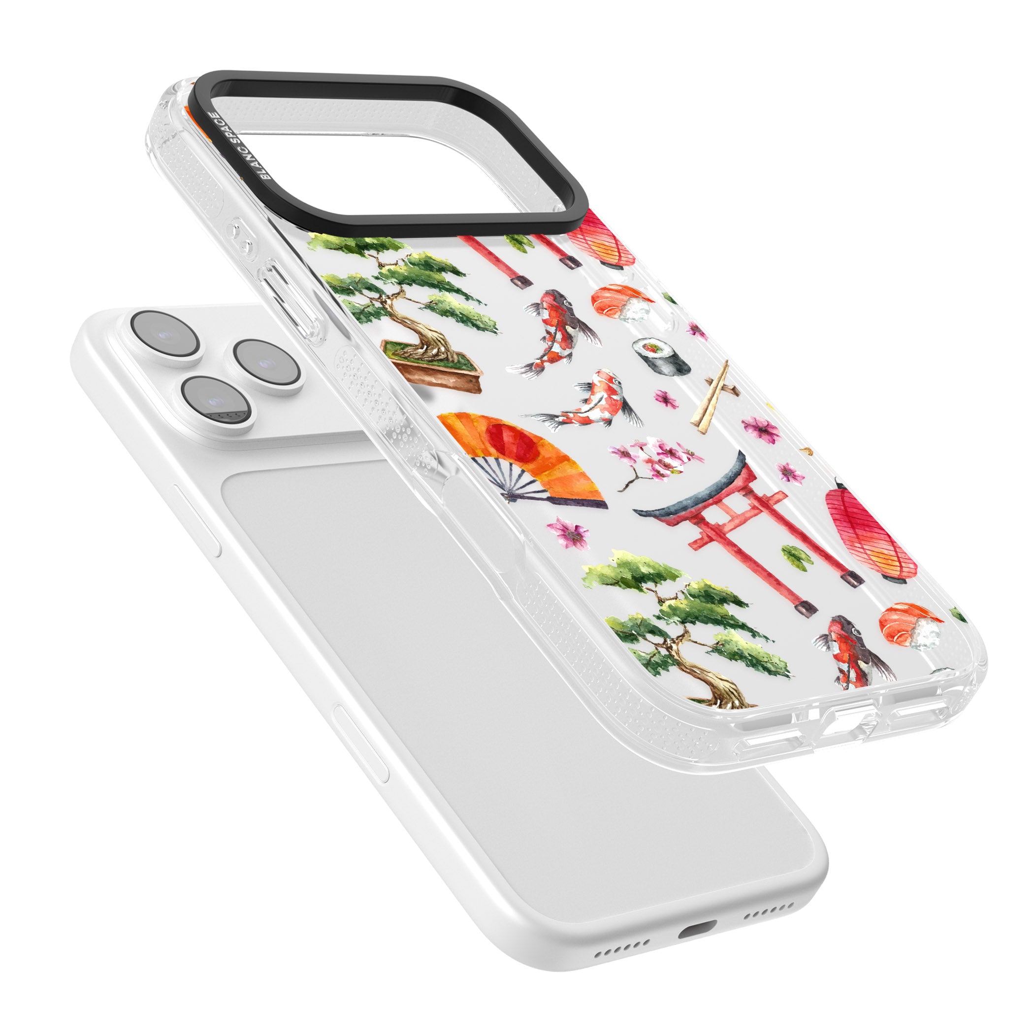 Japanese Watercolor iPhone 17 Pro Impact Air Clear Phone Case Colours