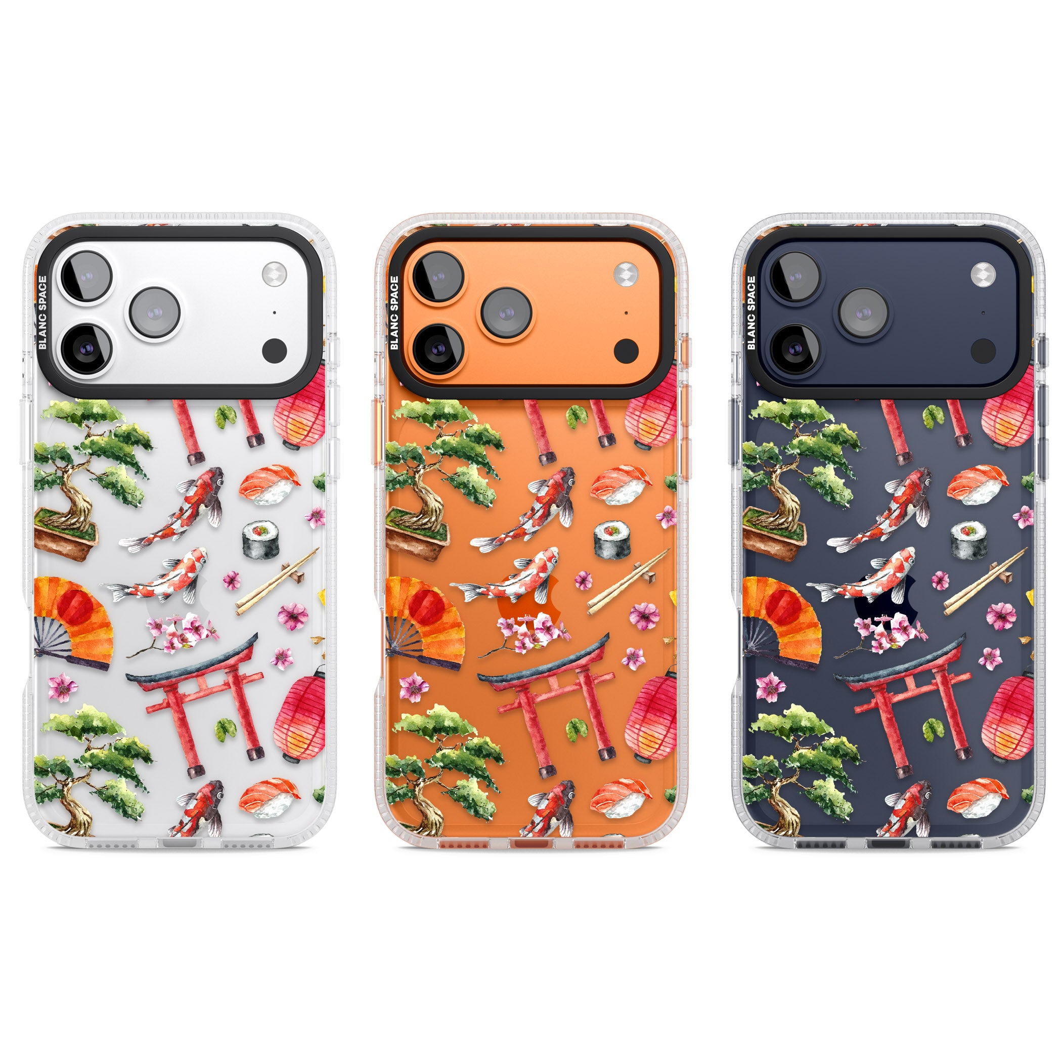 Japanese Watercolor iPhone 17 Pro Impact Air Clear Phone Case APT Impact Protection