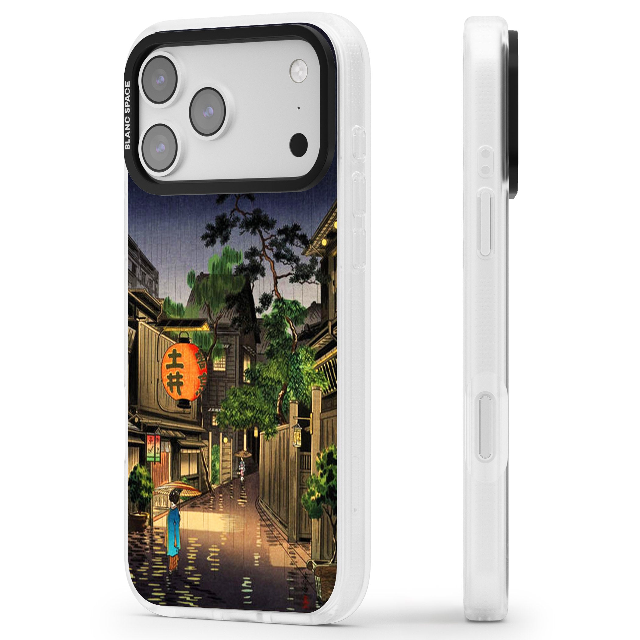 Evening In Ushigome iPhone 17 Pro Impact Air Clear Phone Case Side Profile
