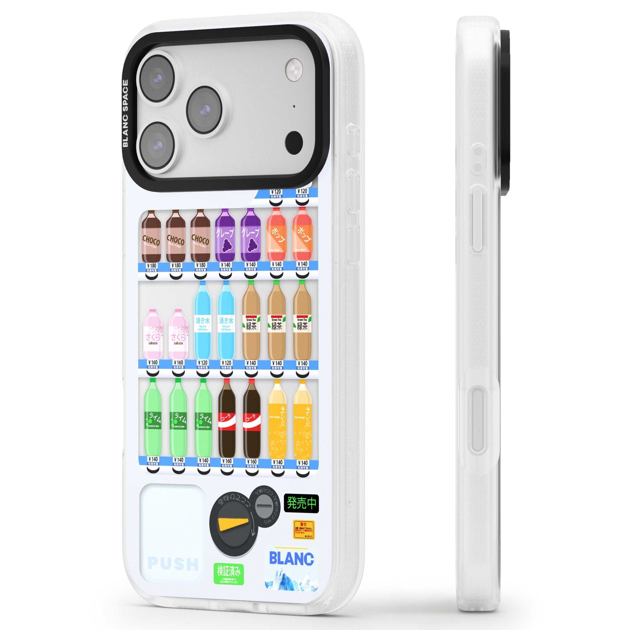 Japanese Vending Machine iPhone 17 Pro Impact Air Clear Phone Case Side Profile