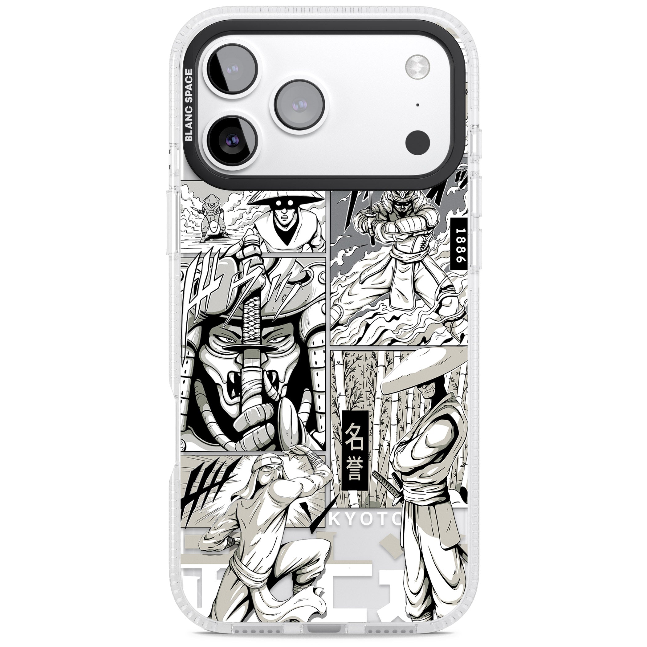 Greyscale Anime Comic iPhone 17 Pro Impact Air Clear Phone Case