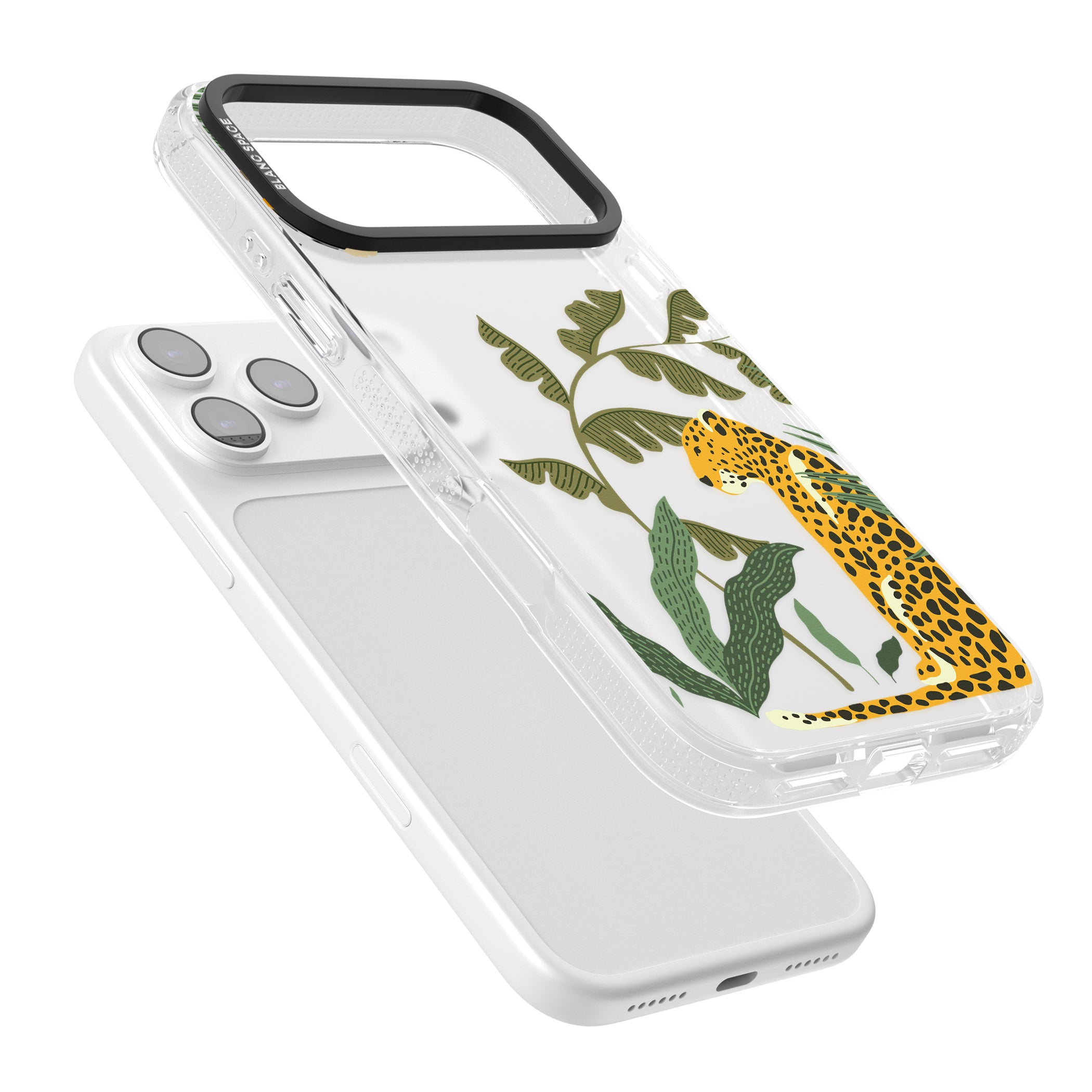 Large Jungle Cat Pattern iPhone 17 Pro Impact Air Clear Phone Case Colours