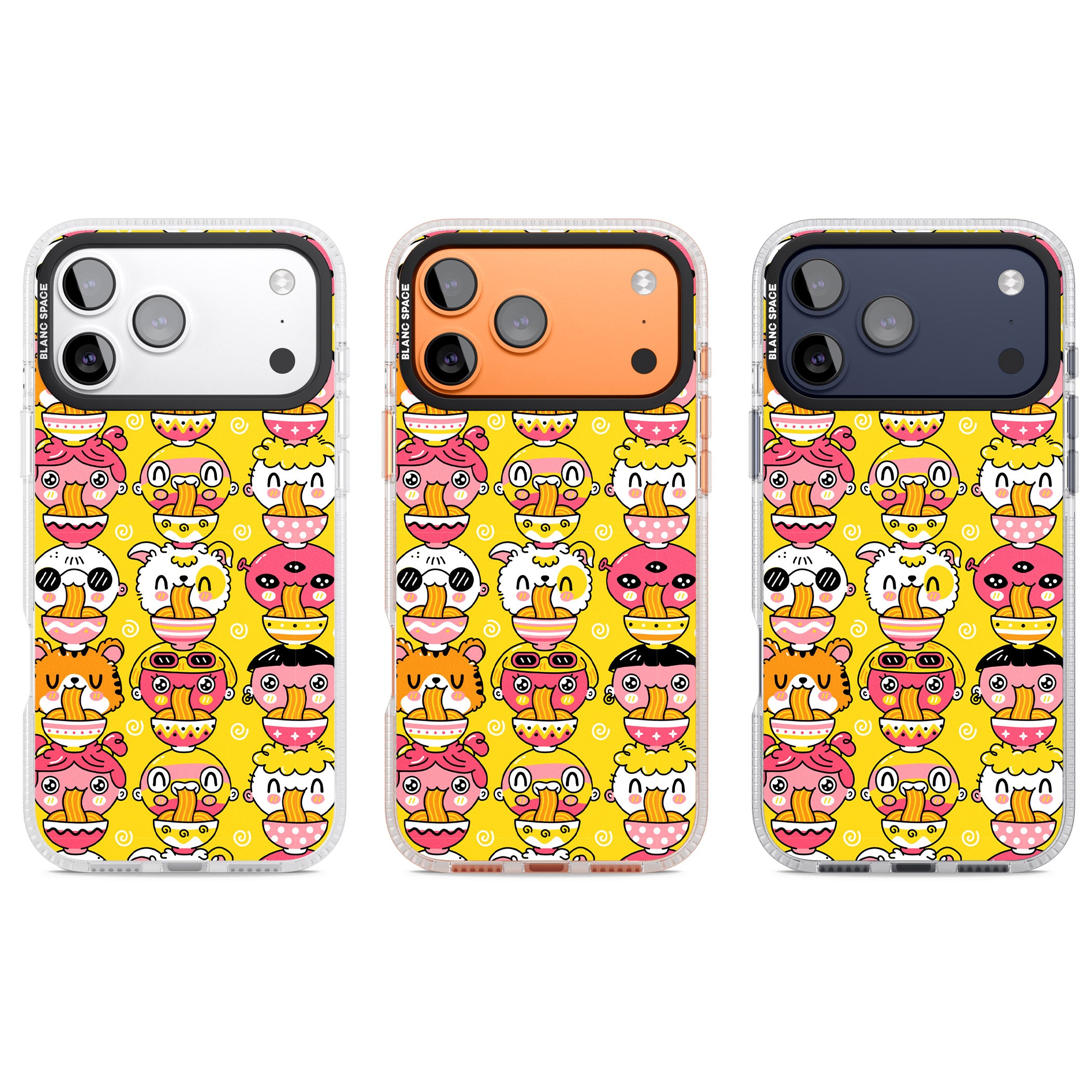 Ramen Noodle Kawaii Pattern iPhone 17 Pro Impact Air Clear Phone Case APT Impact Protection