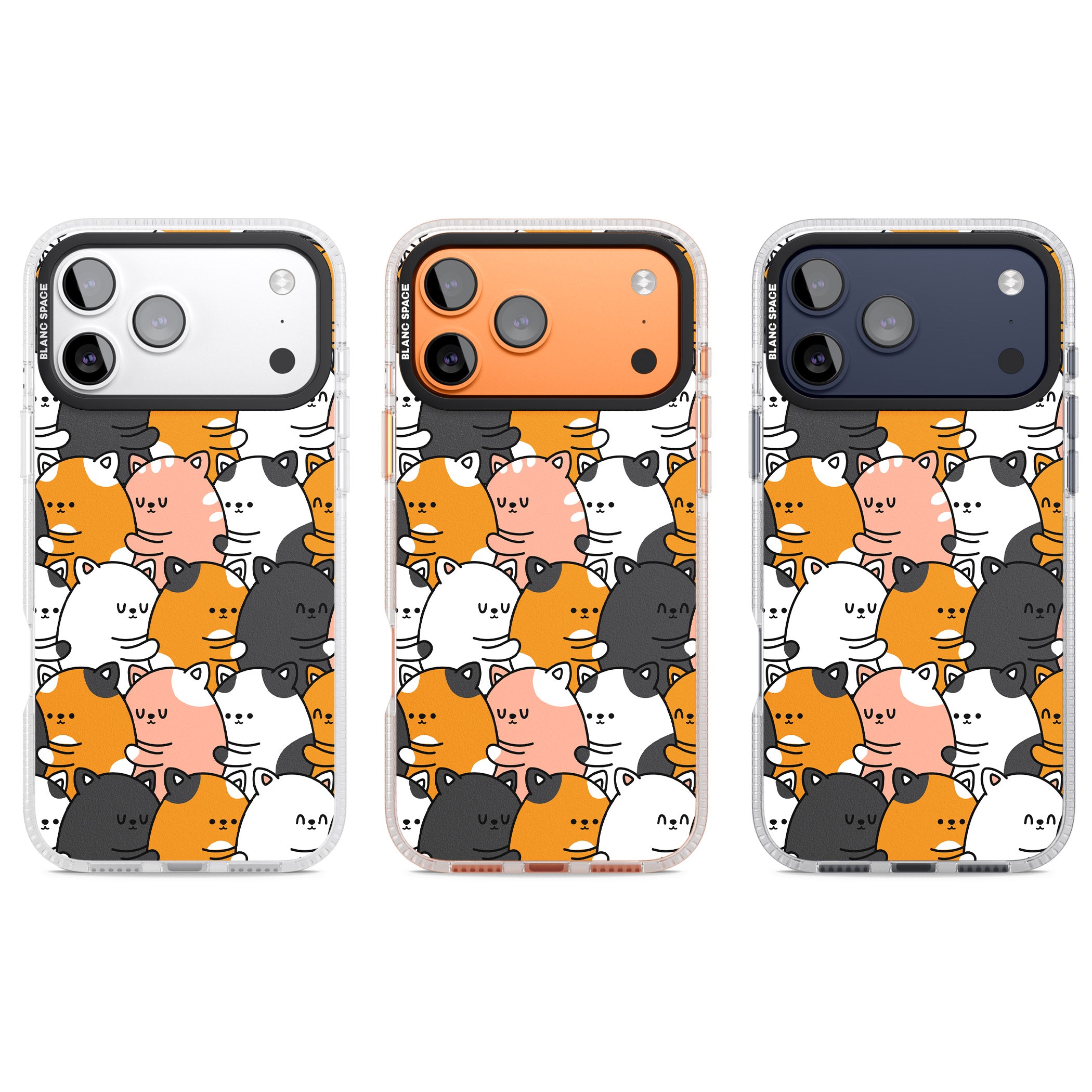 Spooning Cats Kawaii Pattern iPhone 17 Pro Impact Air Clear Phone Case APT Impact Protection