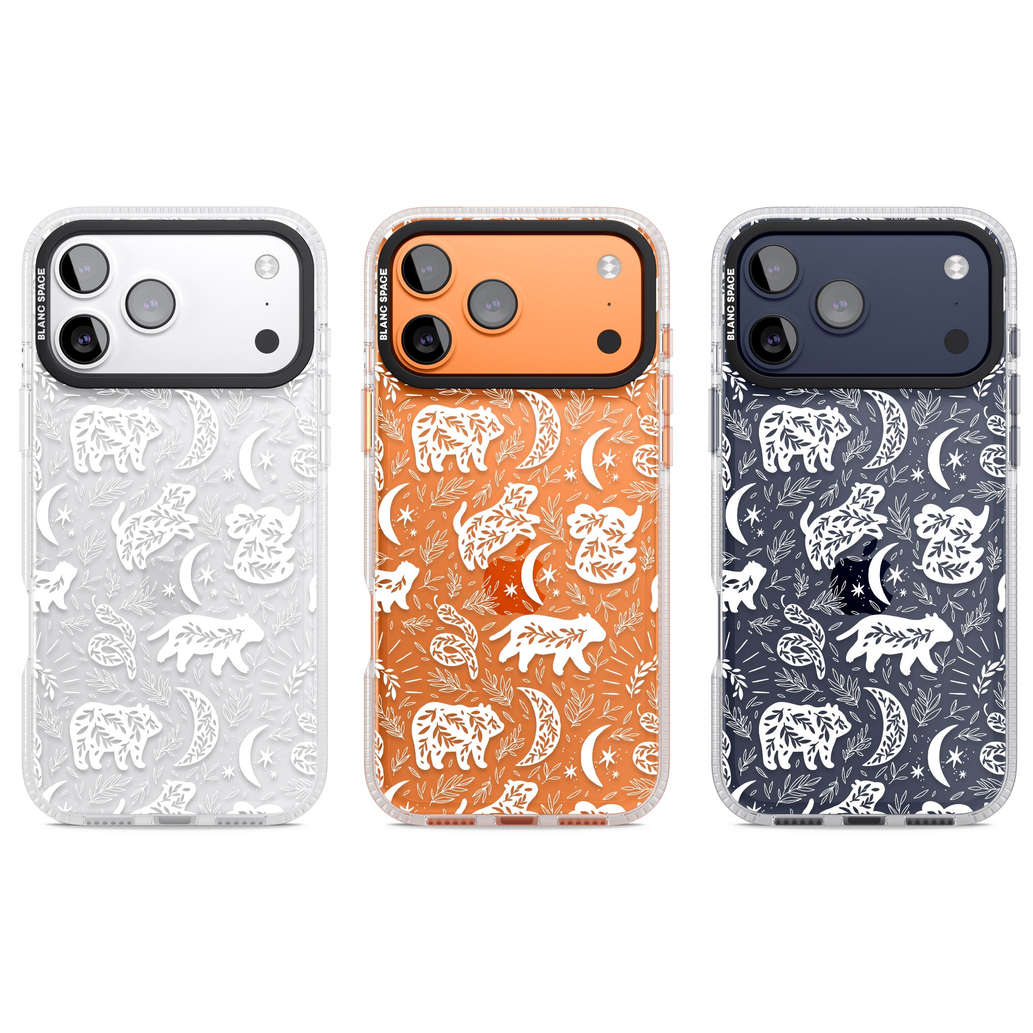Forest Animal Silhouettes: White/Clear iPhone 17 Pro Impact Air Clear Phone Case APT Impact Protection