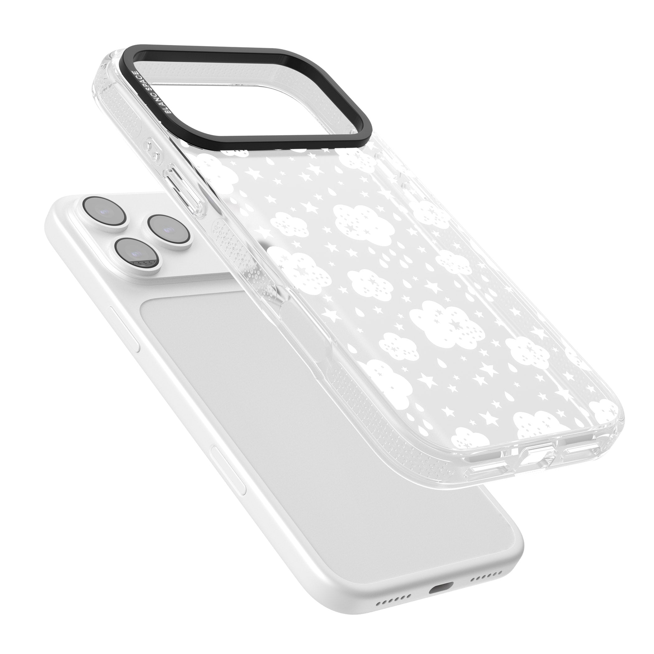 Starry Rain Clouds iPhone 17 Pro Impact Air Clear Phone Case Colours