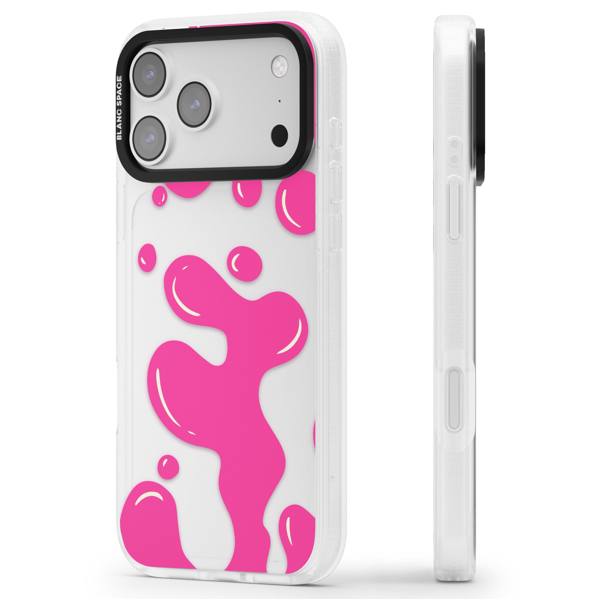 Pink Lava Lamp iPhone 17 Pro Max Impact Air Clear Phone Case Side Profile