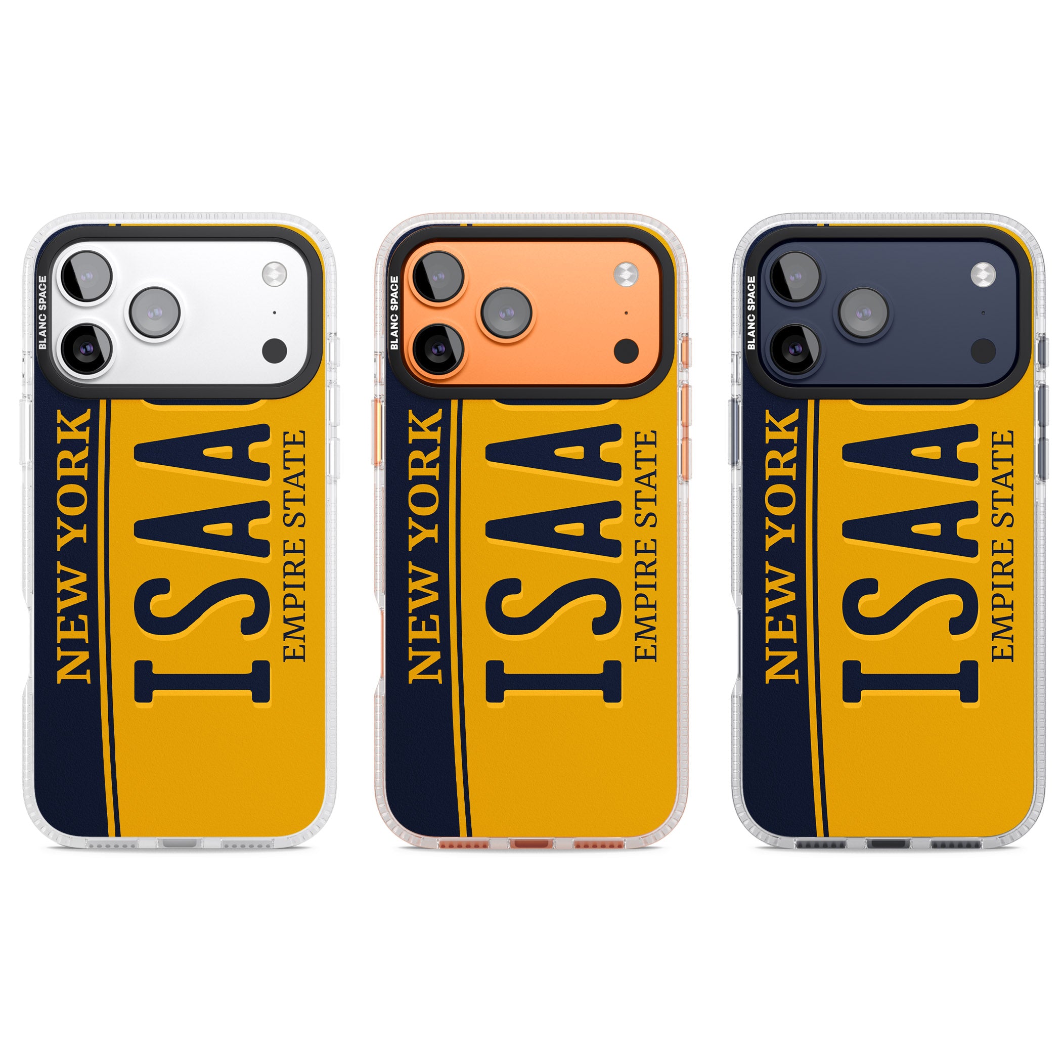 Personalised New York License Plate iPhone 17 Pro Impact Air Clear Phone Case APT Impact Protection