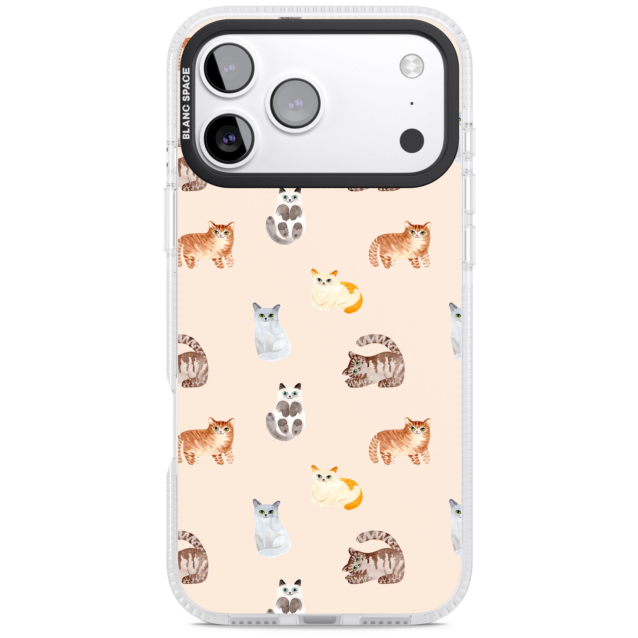 Cute Cat Parade iPhone 17 Pro Impact Air Clear Phone Case