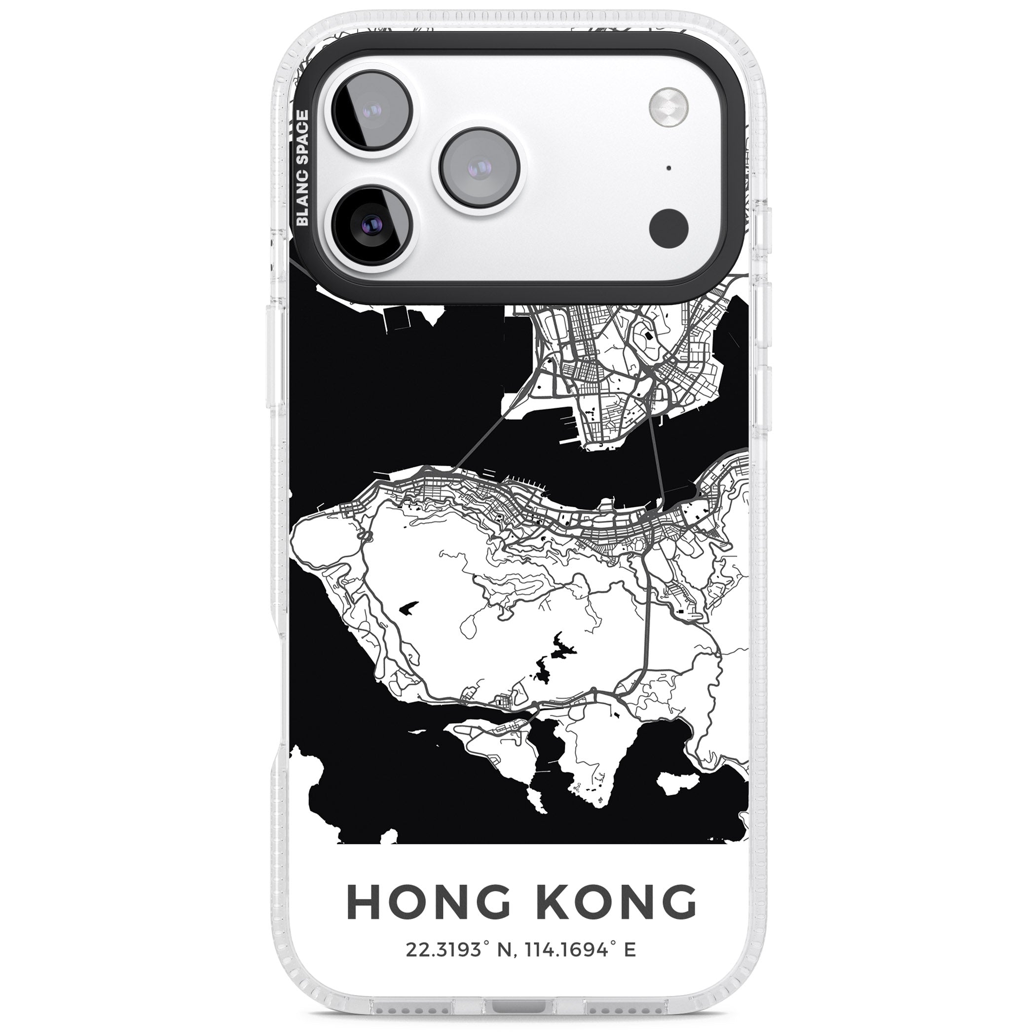 Hong Kong Map iPhone 17 Pro Impact Air Clear Phone Case
