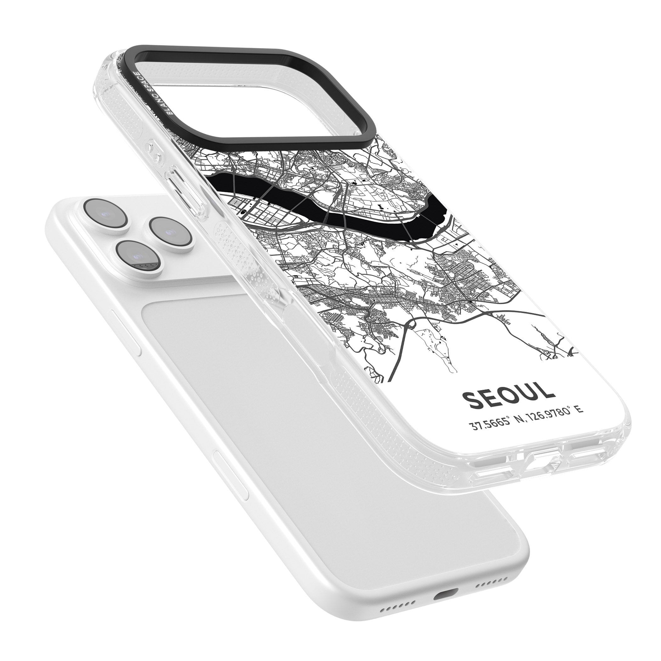 Seoul City Map iPhone 17 Pro Impact Air Clear Phone Case Colours