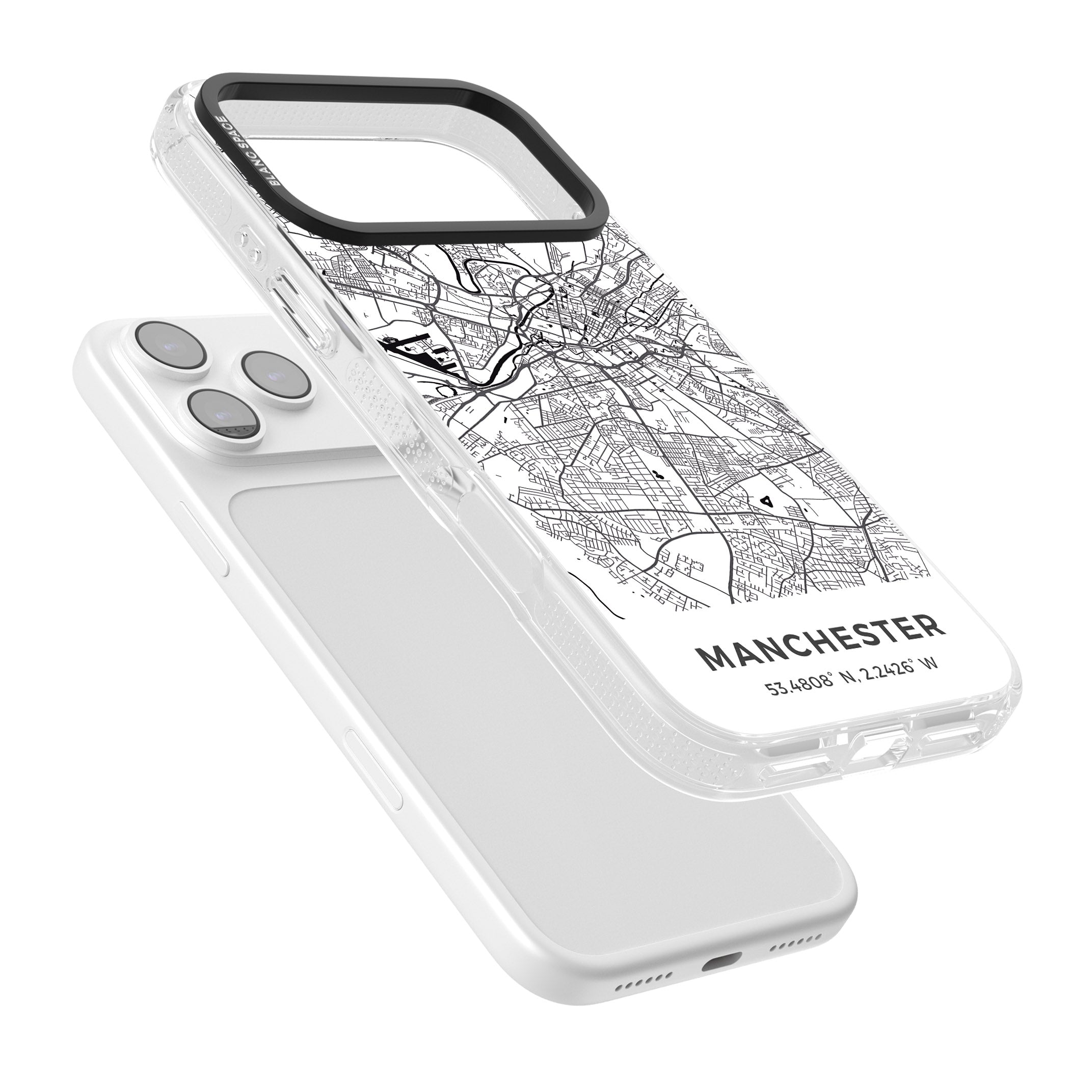 Manchester Map iPhone 17 Pro Impact Air Clear Phone Case Colours