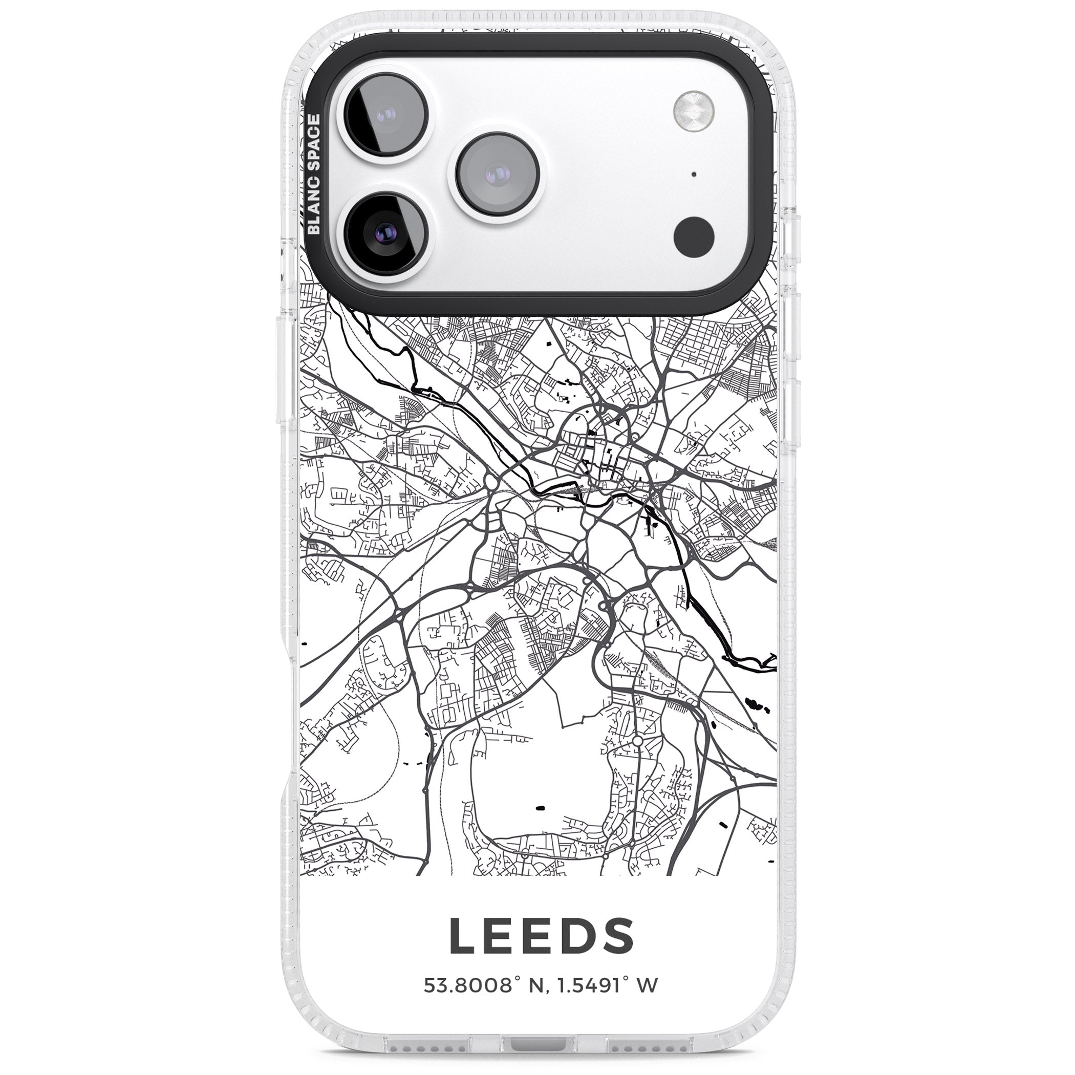 Leeds Map iPhone 17 Pro Impact Air Clear Phone Case