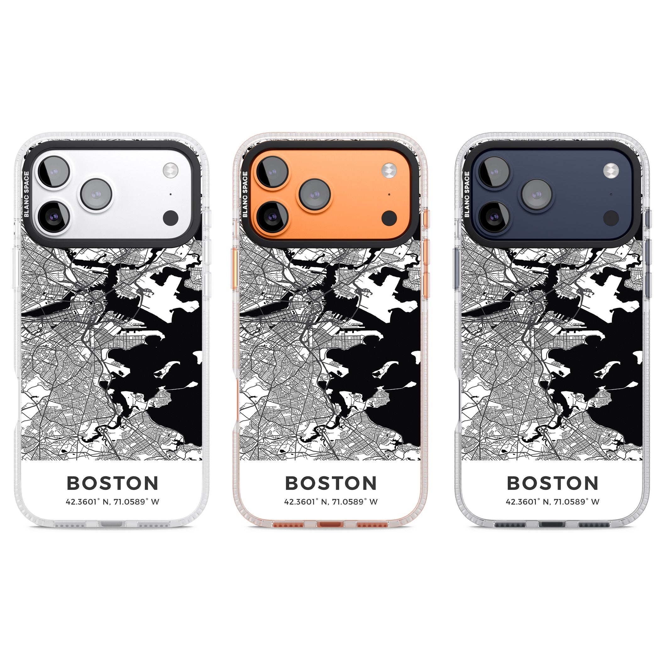 Boston Map iPhone 17 Pro Impact Air Clear Phone Case APT Impact Protection