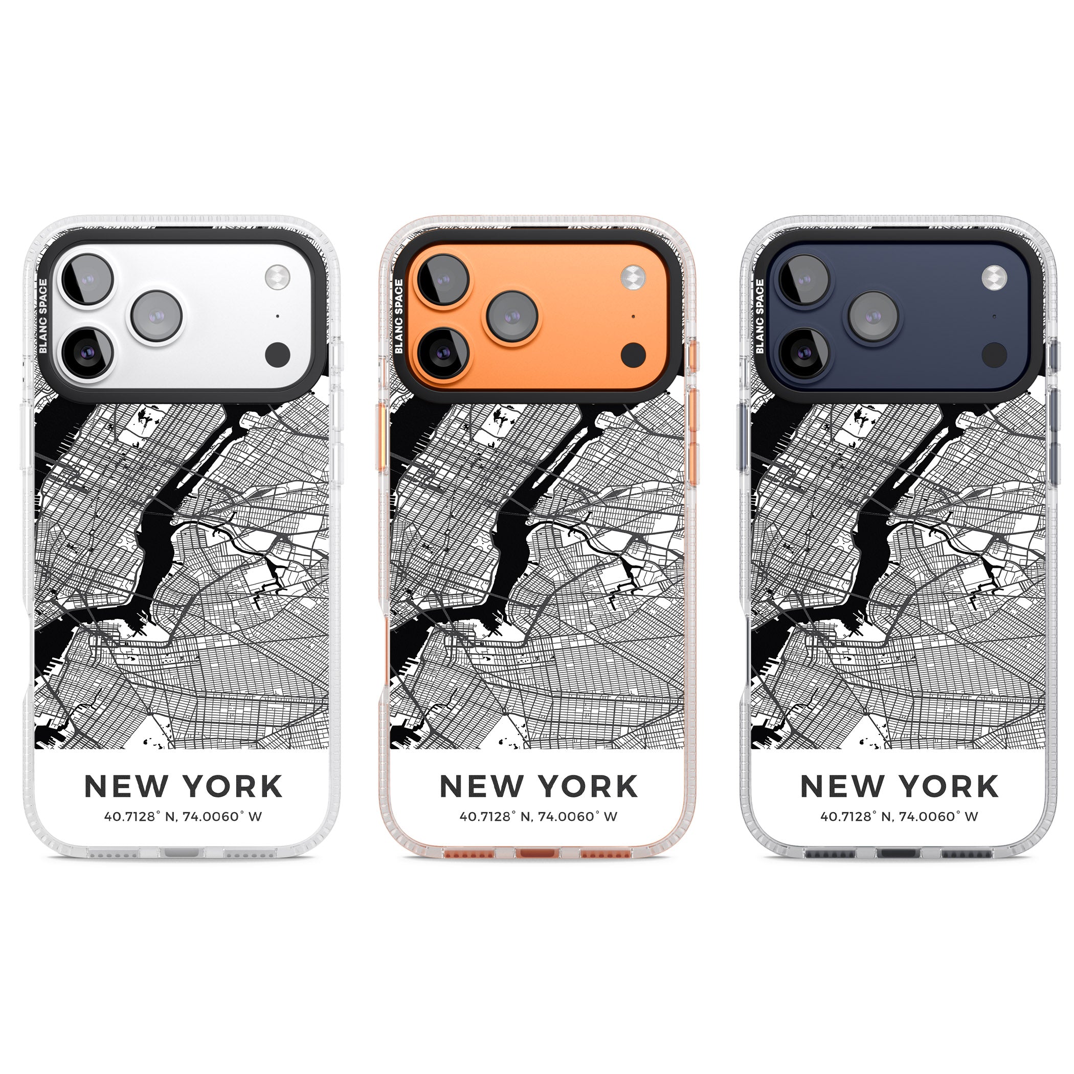 New York Map iPhone 17 Pro Impact Air Clear Phone Case APT Impact Protection