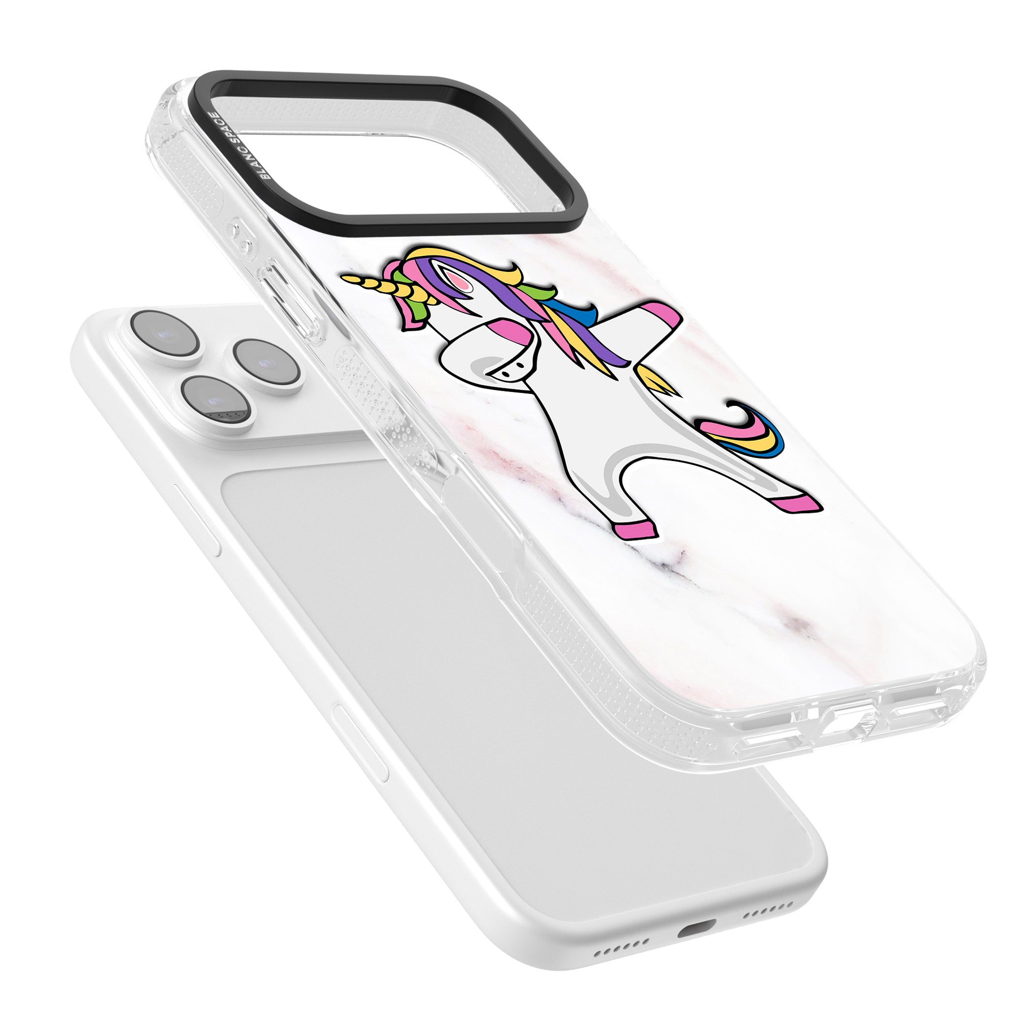 Designer Marble Unicorn Dab iPhone 17 Pro Impact Air Clear Phone Case Colours
