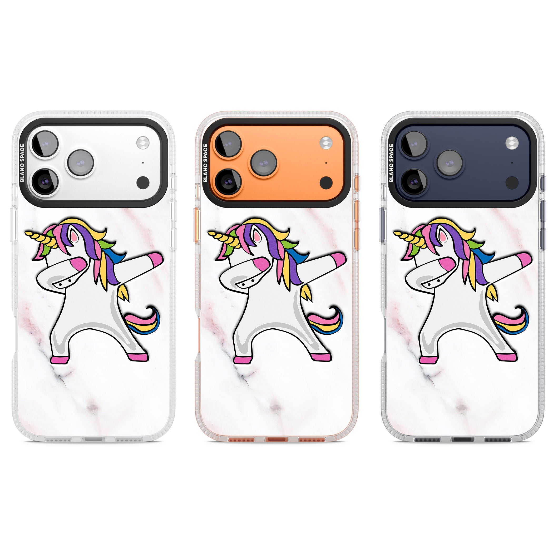 Designer Marble Unicorn Dab iPhone 17 Pro Impact Air Clear Phone Case APT Impact Protection