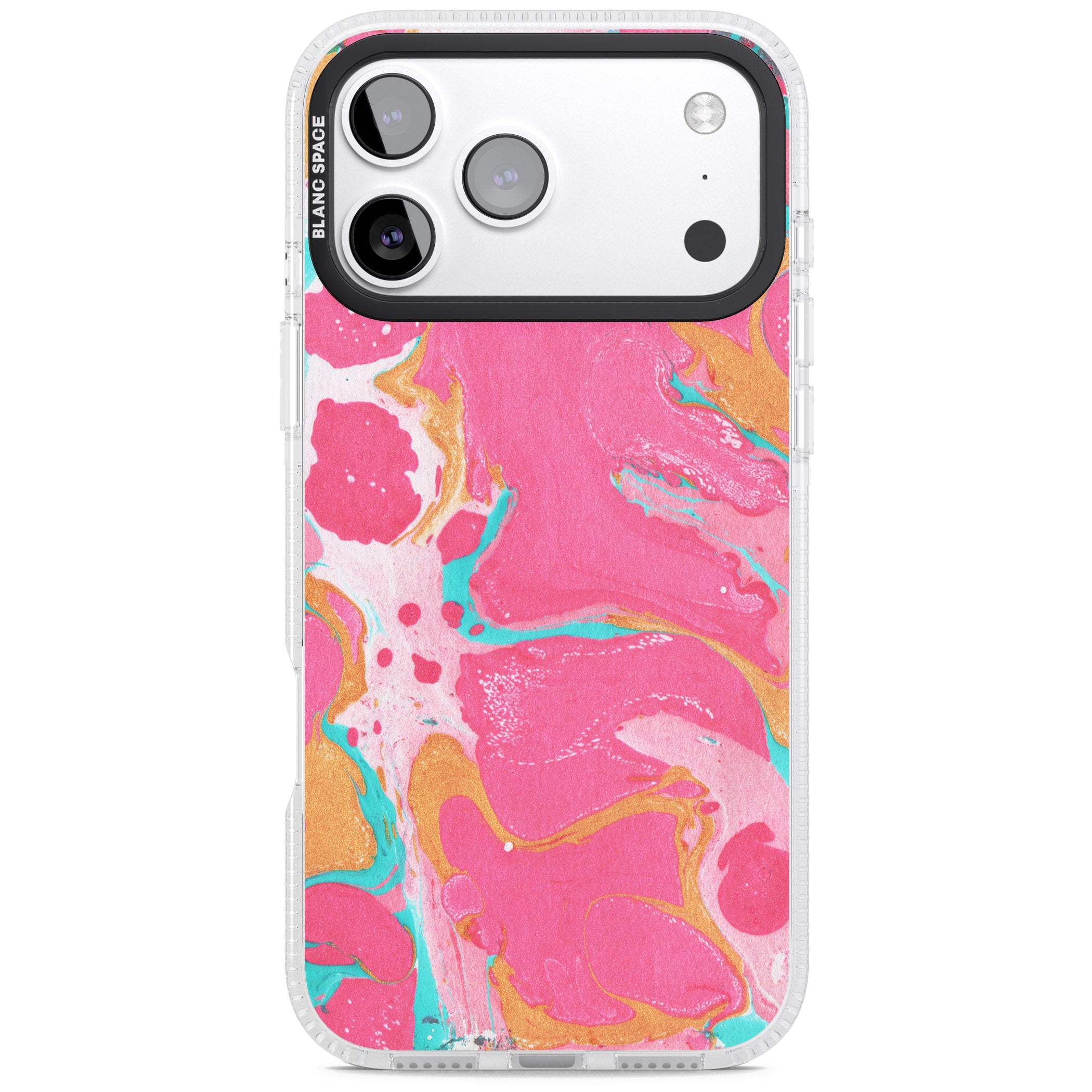 Vibrant Marbled Paper iPhone 17 Pro Impact Air Clear Phone Case