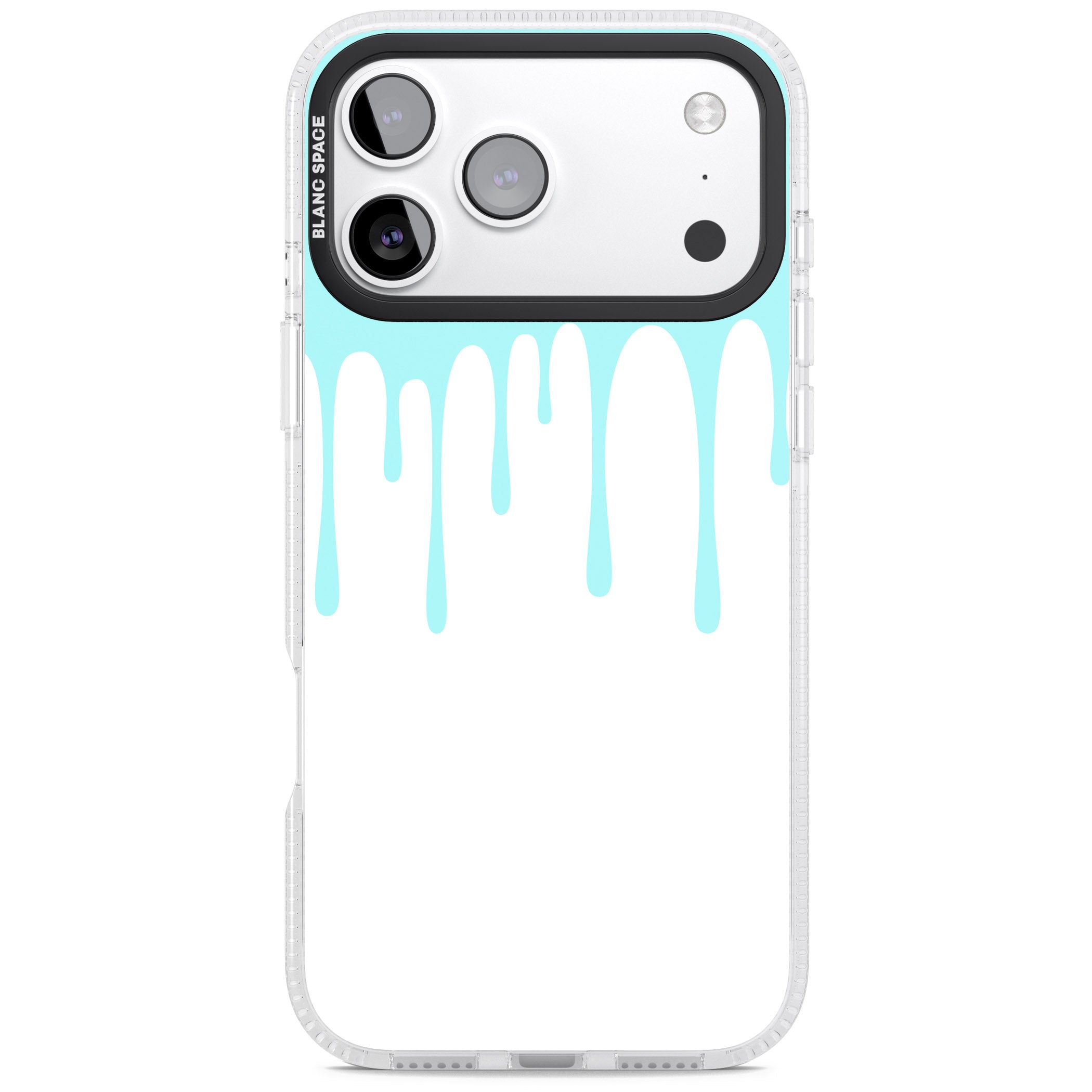 Melted Teal Drip iPhone 17 Pro Impact Air Clear Phone Case