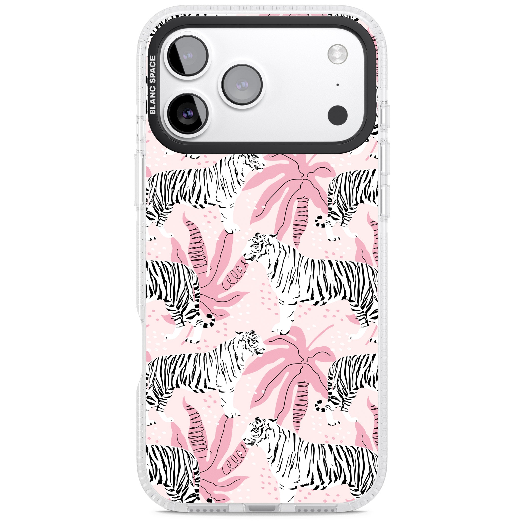 Pink Tiger Palm iPhone 17 Pro Impact Air Clear Phone Case