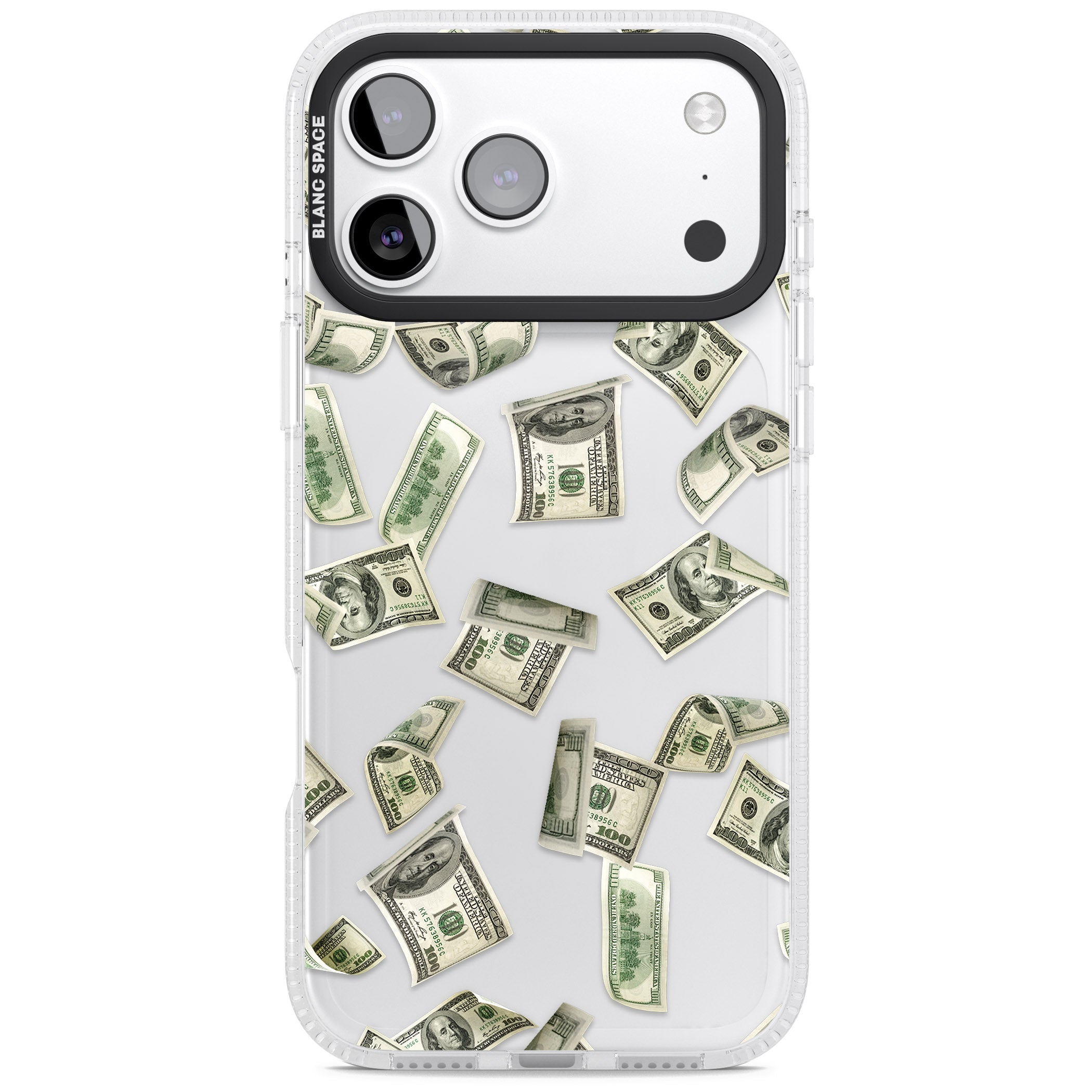 Falling Cash iPhone 17 Pro Impact Air Clear Phone Case
