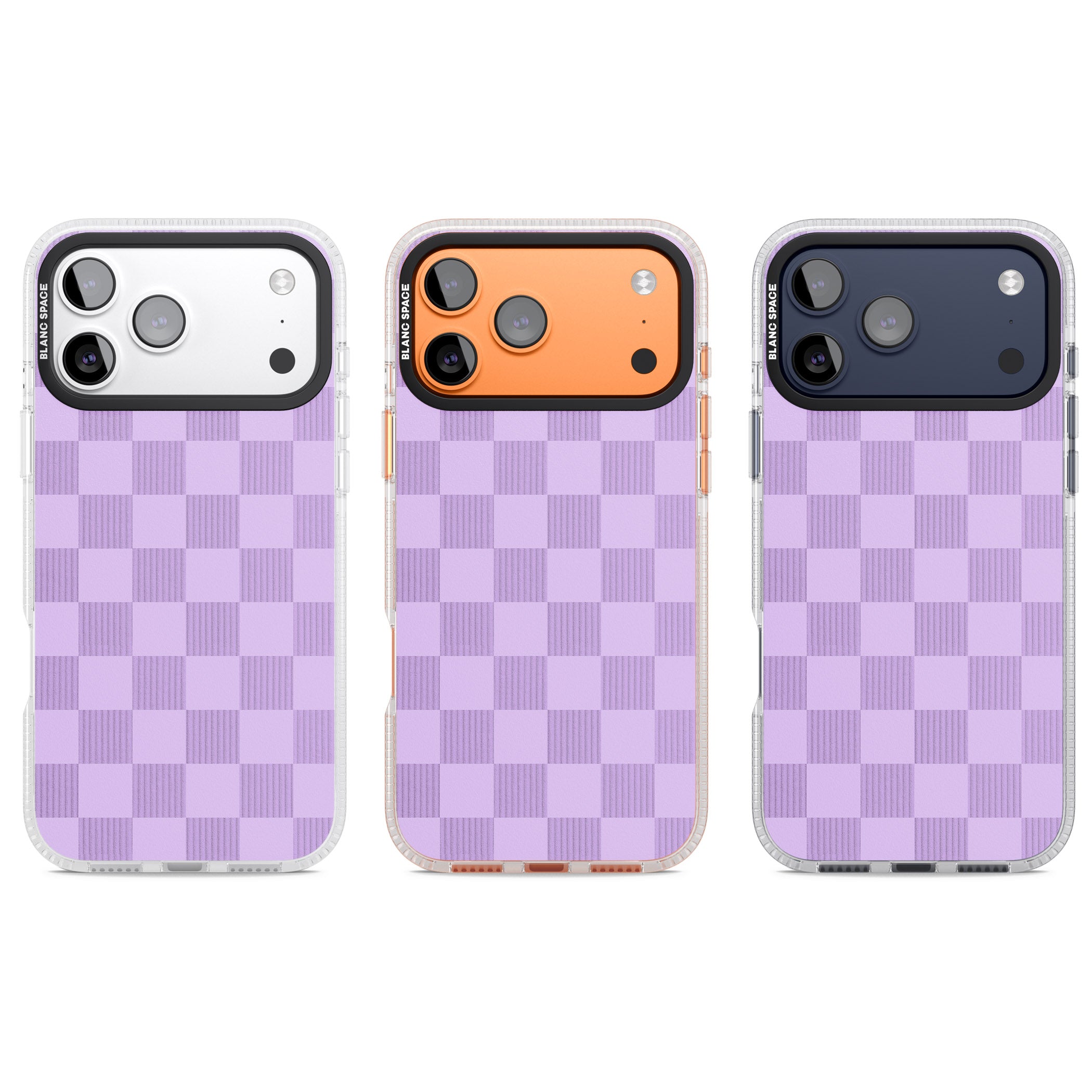 Lilac Checkered iPhone 17 Pro Impact Air Clear Phone Case APT Impact Protection