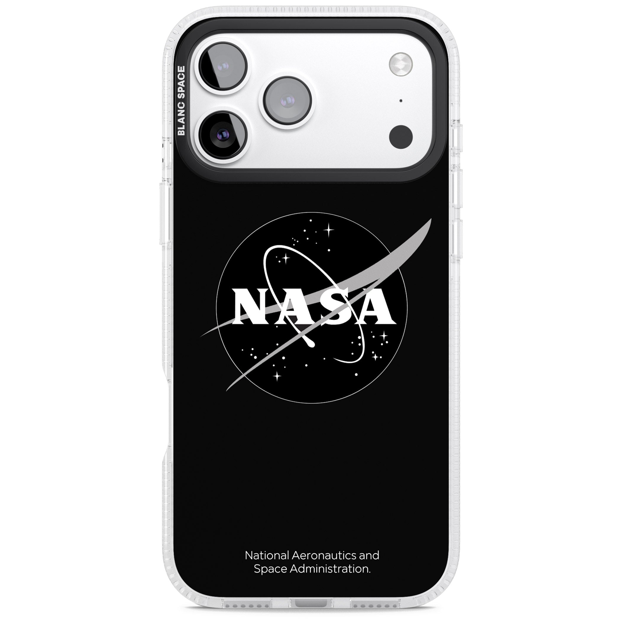 Dark Nasa Meatball iPhone 17 Pro Impact Air Clear Phone Case