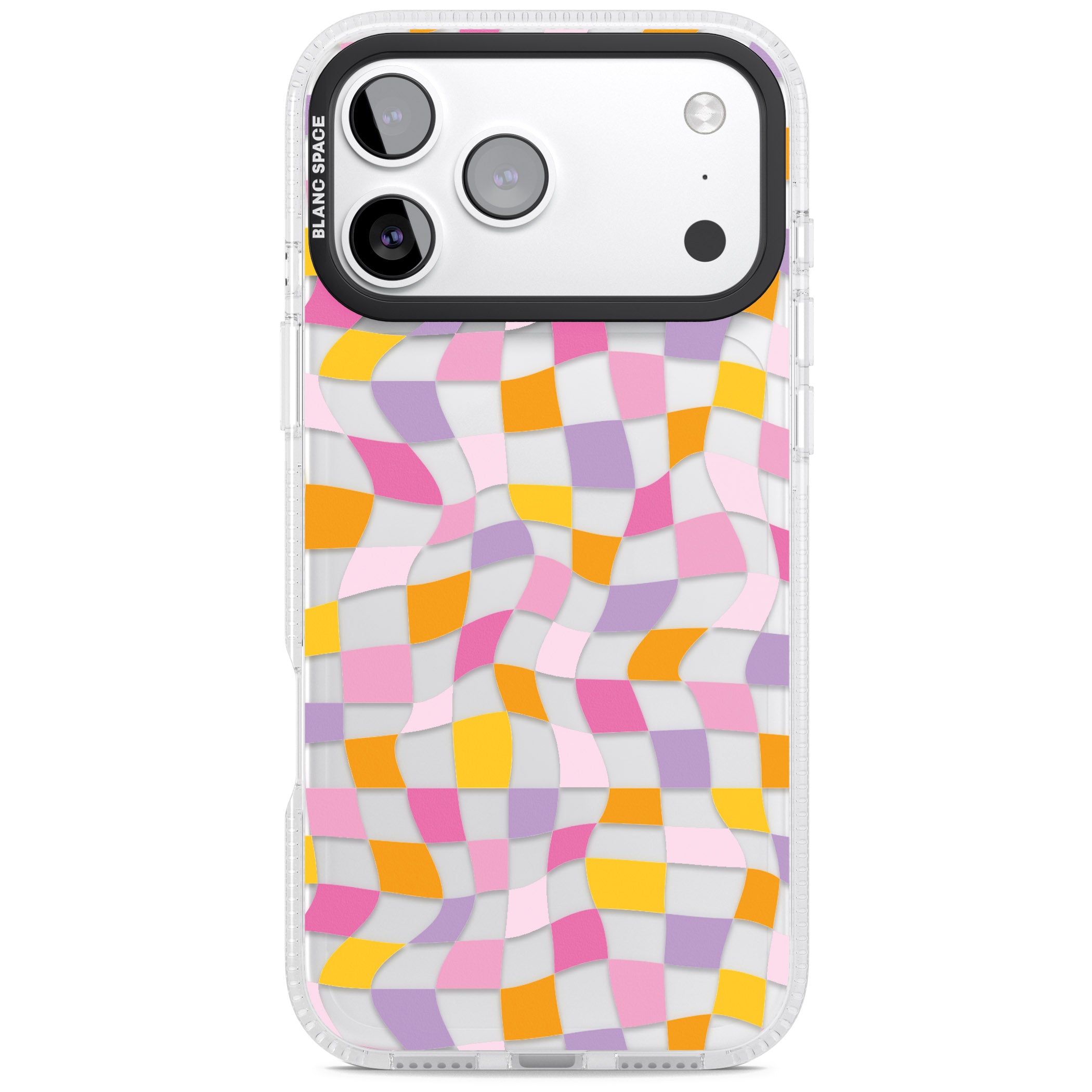 Wonky Squares Pattern iPhone 17 Pro Impact Air Clear Phone Case