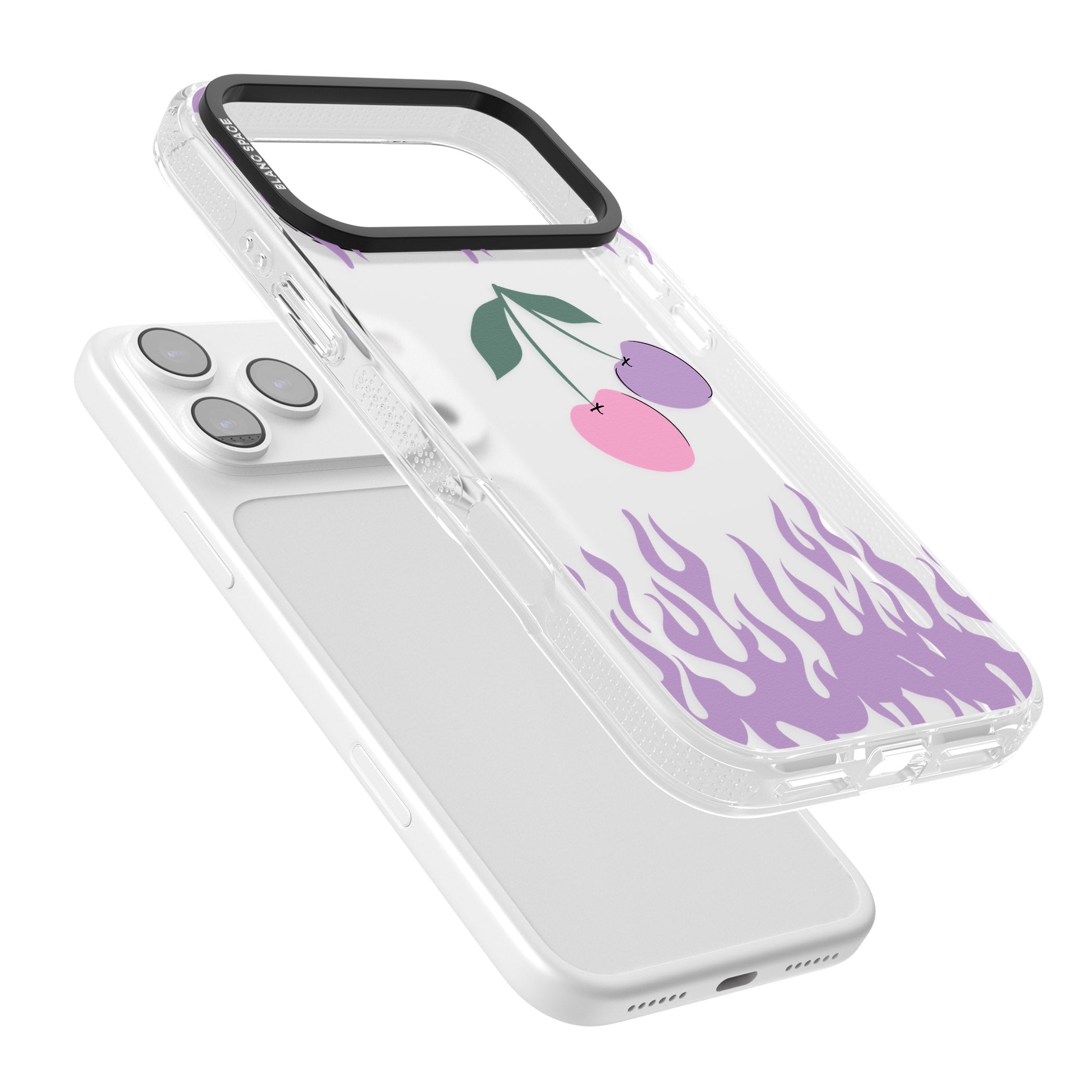 Cherries N' Flames iPhone 17 Pro Impact Air Clear Phone Case Colours