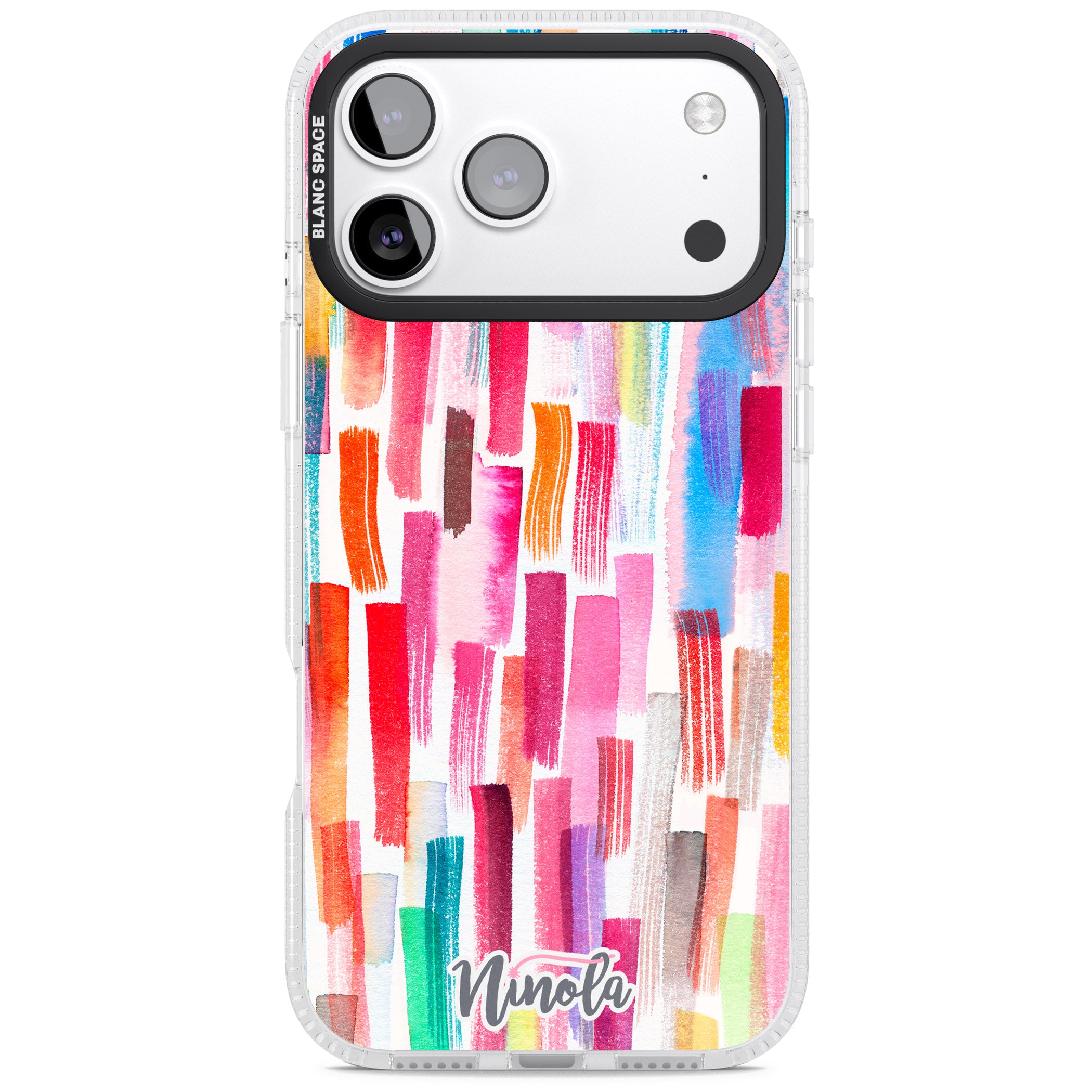 Colorful Brushstrokes iPhone 17 Pro Impact Air Clear Phone Case