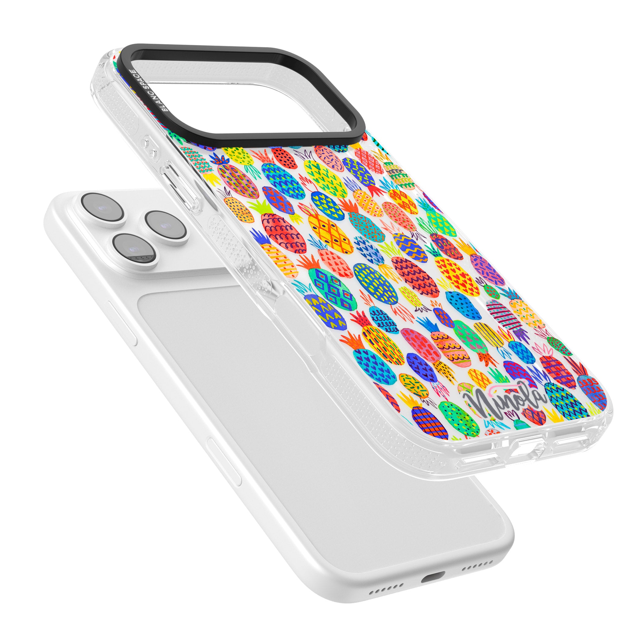 Vibrant Pineapple Pattern iPhone 17 Pro Max Impact Air Clear Phone Case Colours
