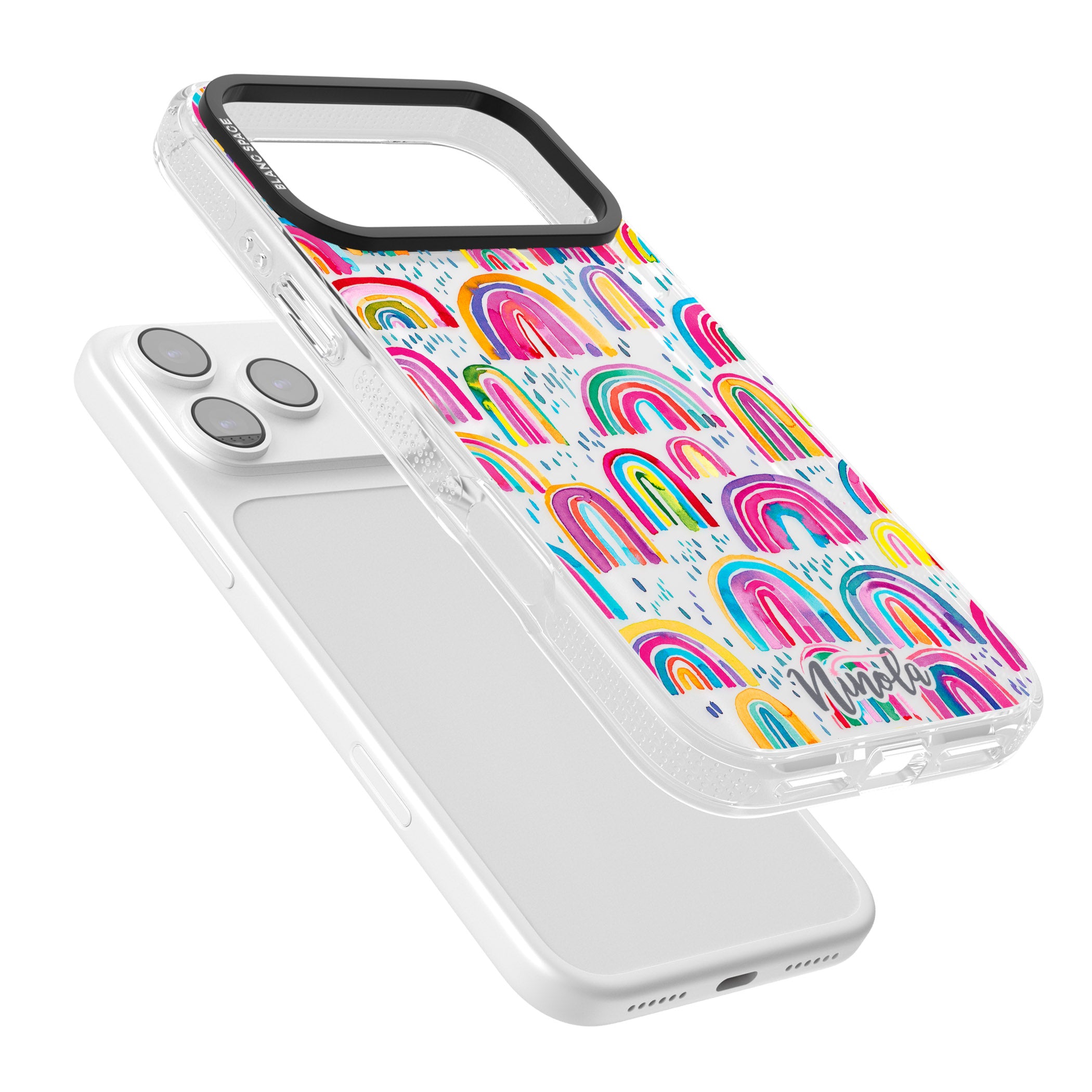 Watercolor Rainbow iPhone 17 Pro Max Impact Air Clear Phone Case Colours