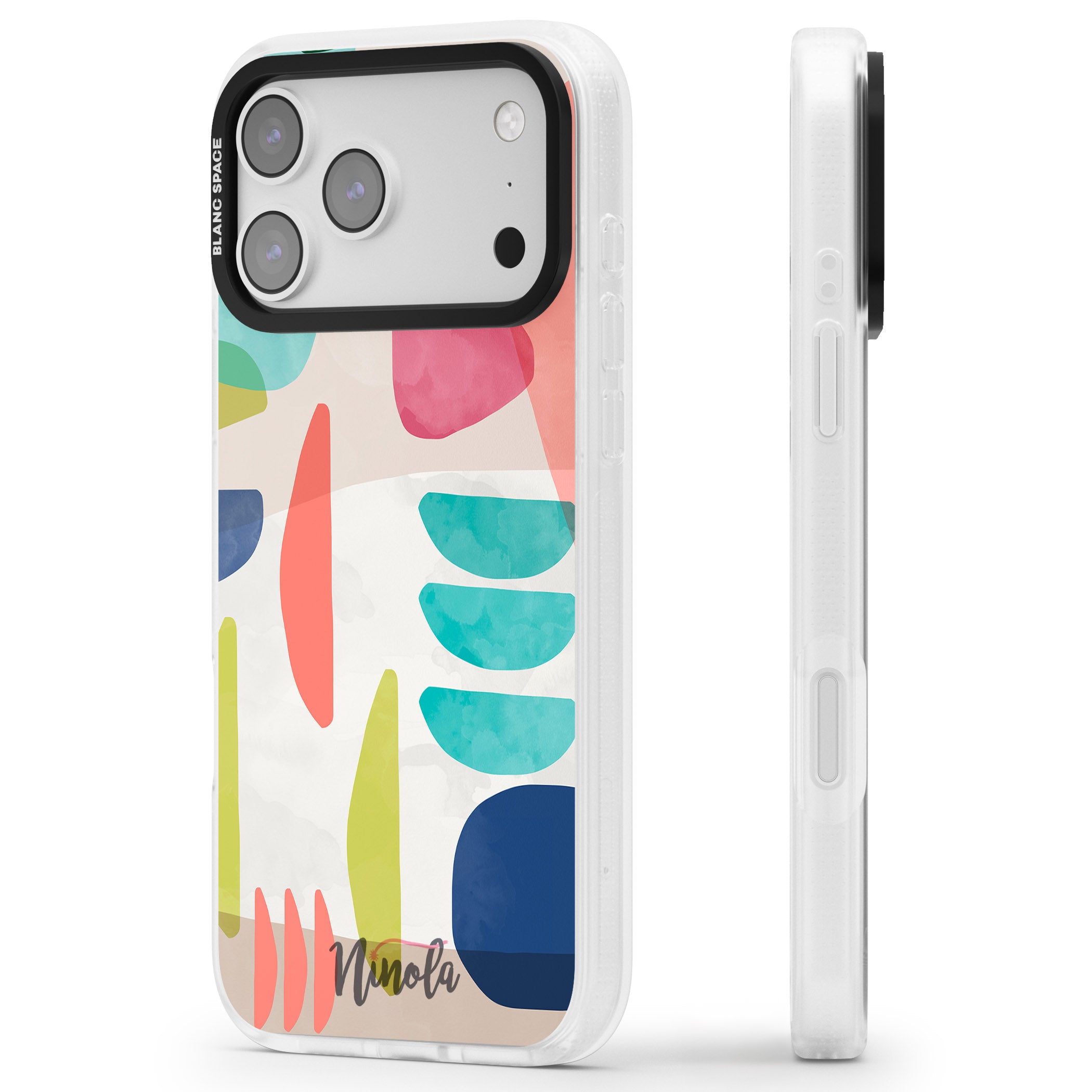 Bold Colorful Shapes iPhone 17 Pro Max Impact Air Clear Phone Case Side Profile