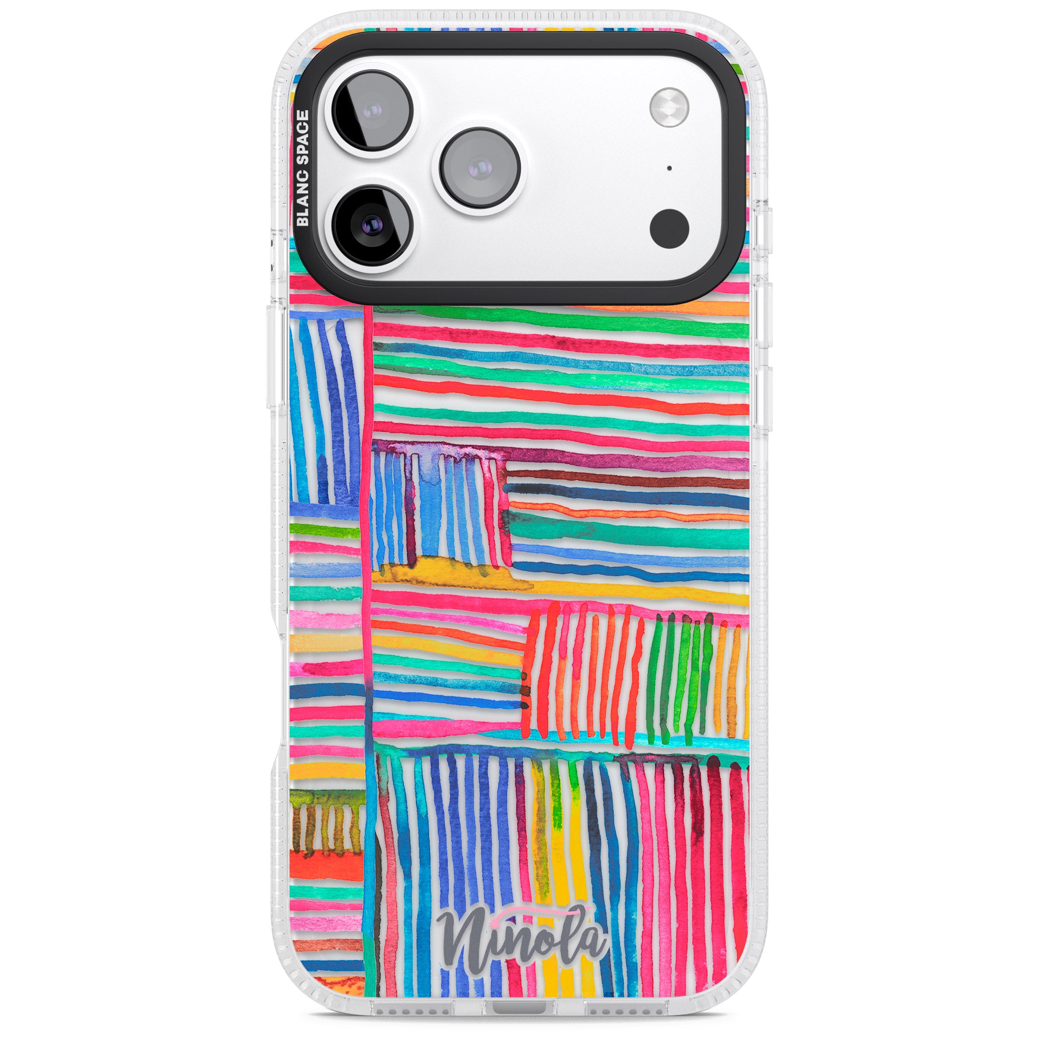 Vibrant Watercolor Lines iPhone 17 Pro Impact Air Clear Phone Case