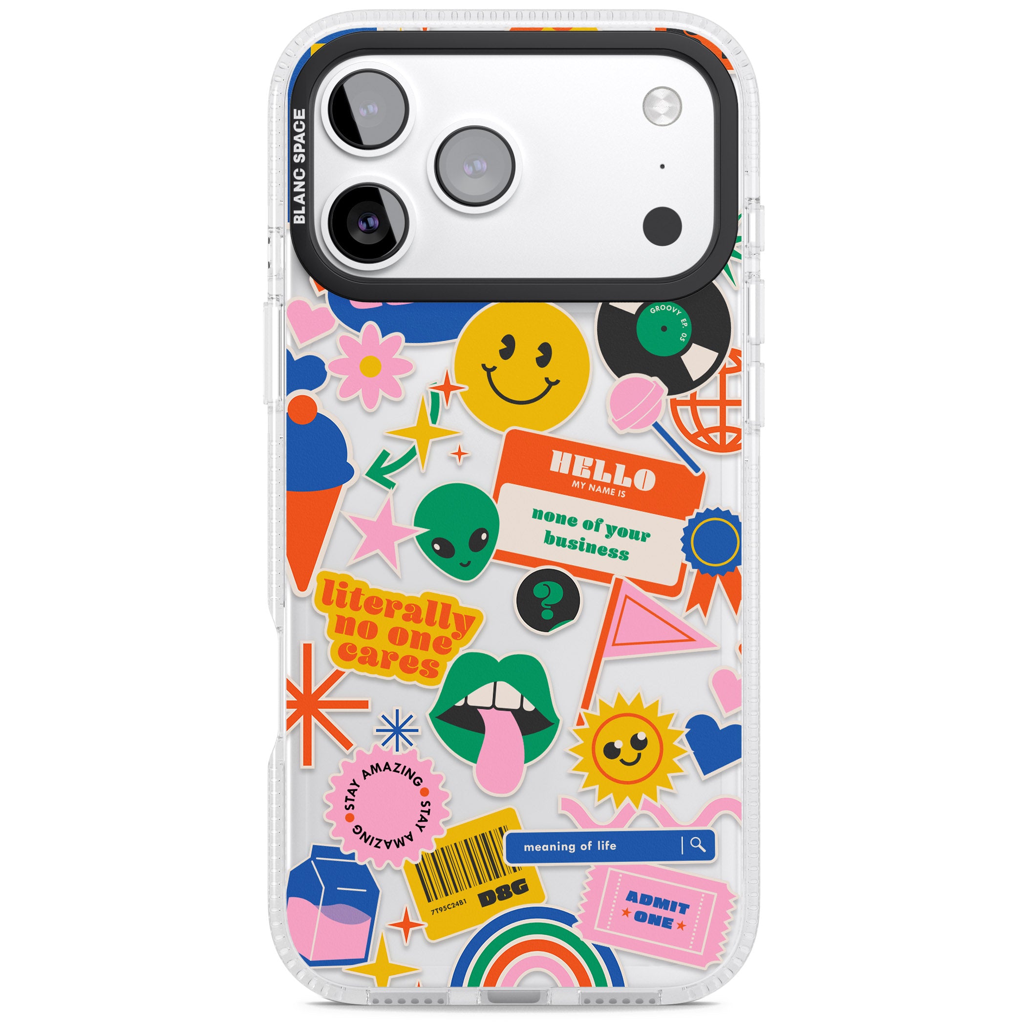 Nostalgic Sticker Vibes iPhone 17 Pro Impact Air Clear Phone Case