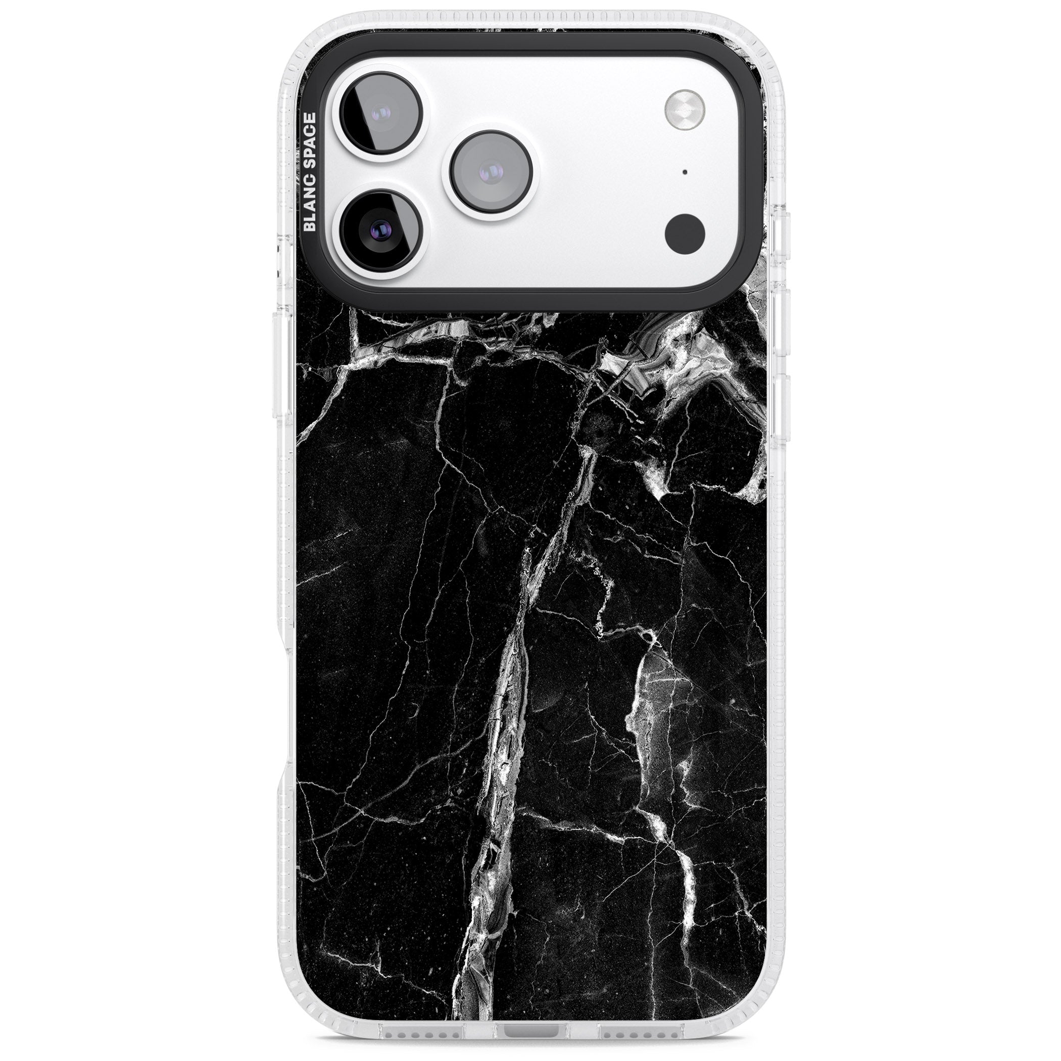Black Onyx Marble iPhone 17 Pro Impact Air Clear Phone Case