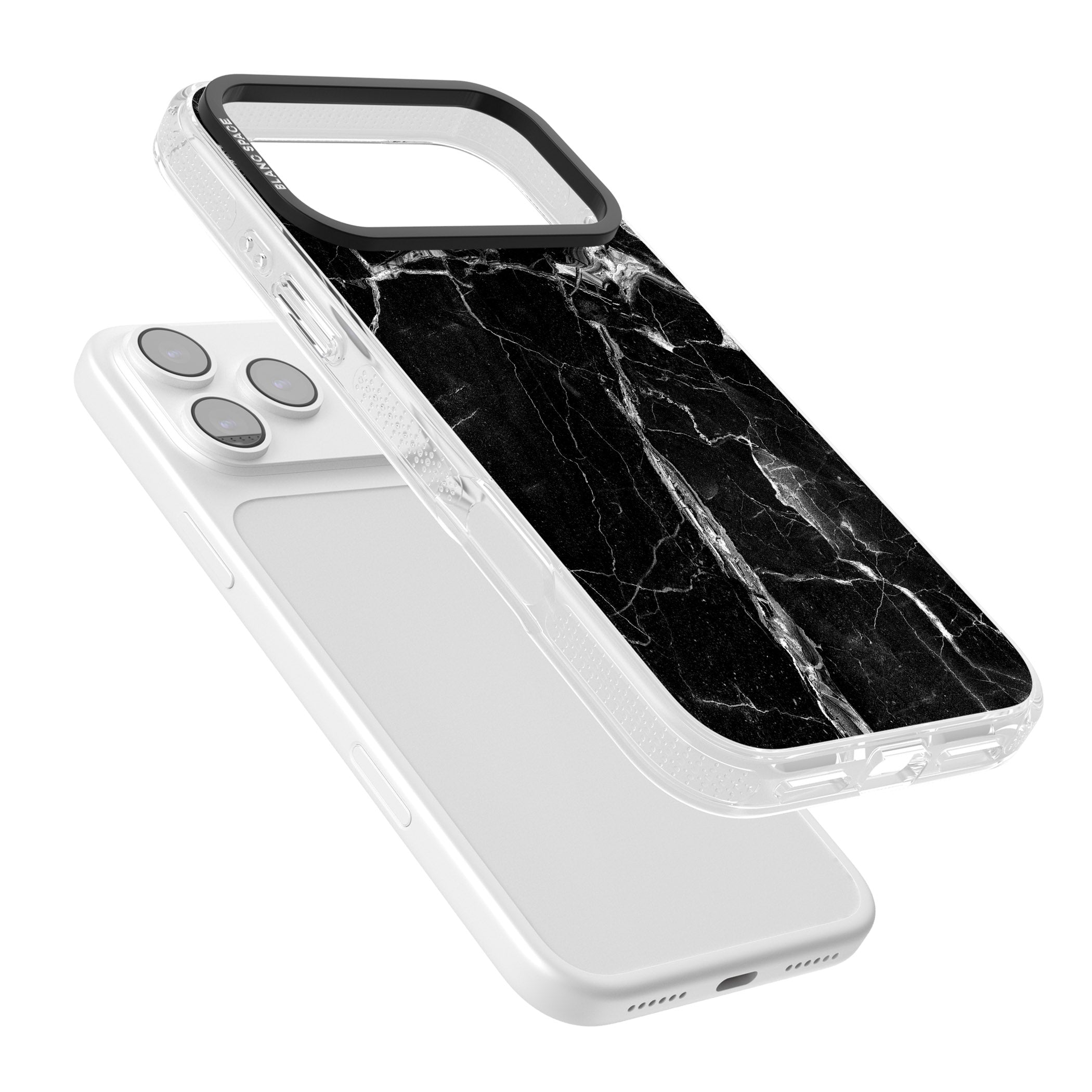 Black Onyx Marble iPhone 17 Pro Impact Air Clear Phone Case Colours