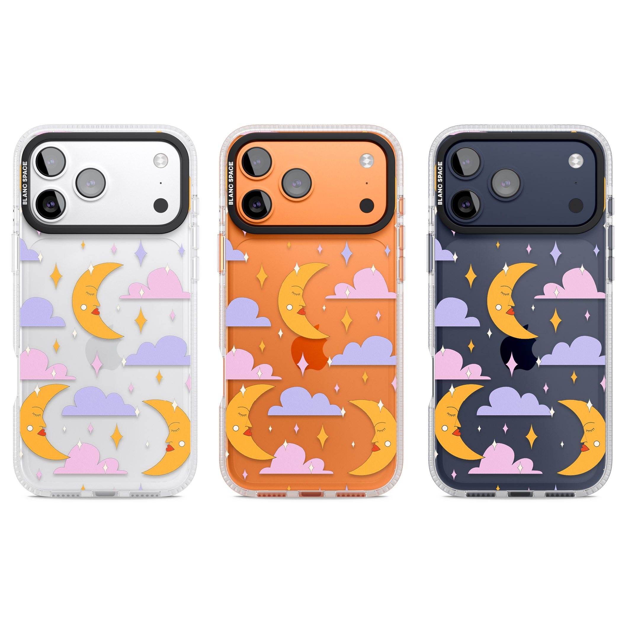 Moons & Clouds iPhone 17 Pro Impact Air Clear Phone Case APT Impact Protection