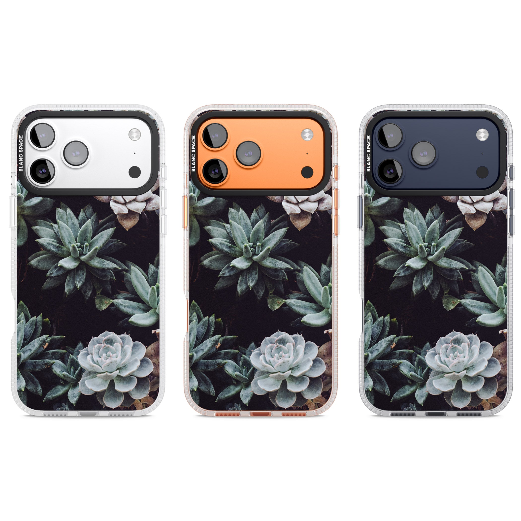 Succulent Bloom Mixed iPhone 17 Pro Impact Air Clear Phone Case APT Impact Protection