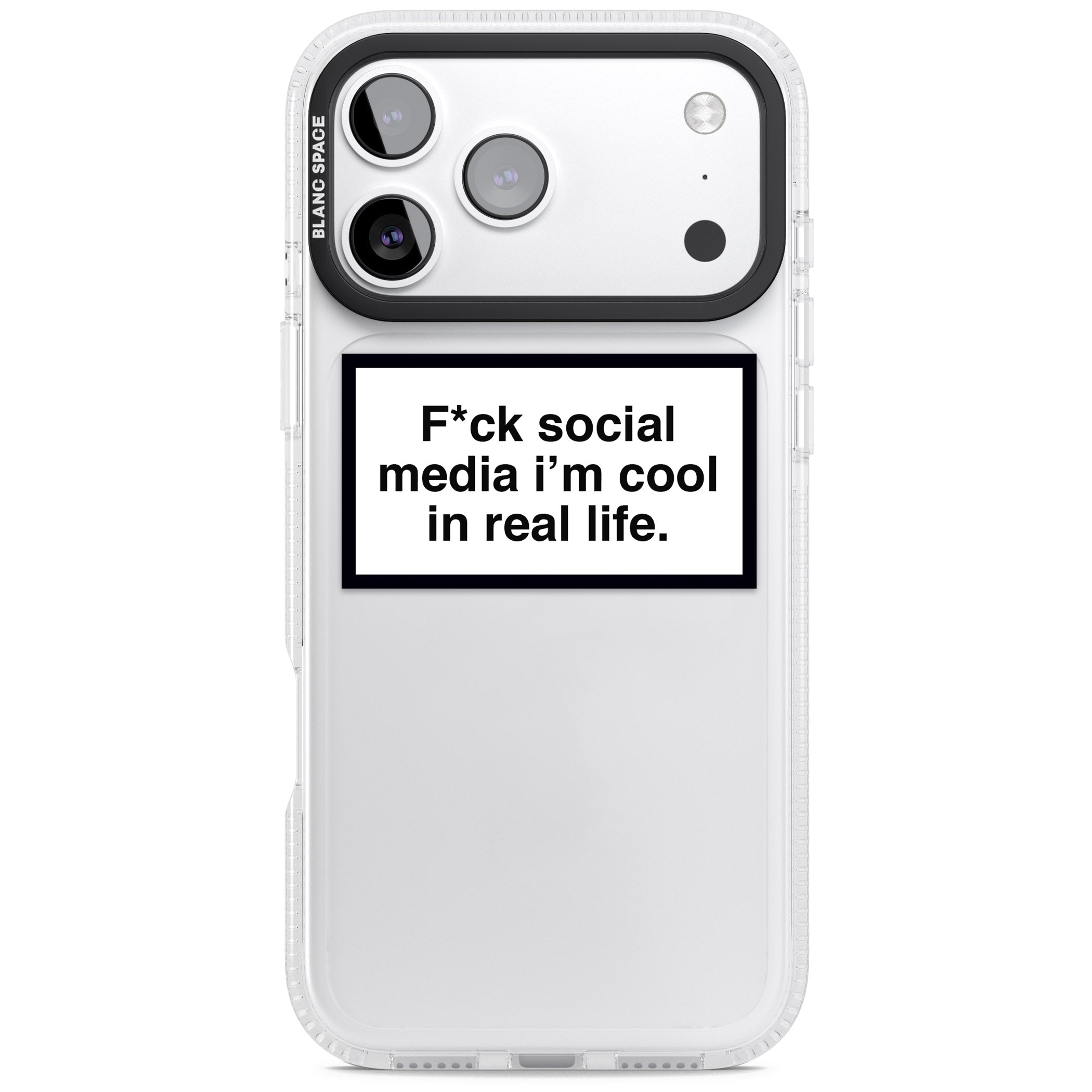 F*Ck Social Media iPhone 17 Pro Impact Air Clear Phone Case