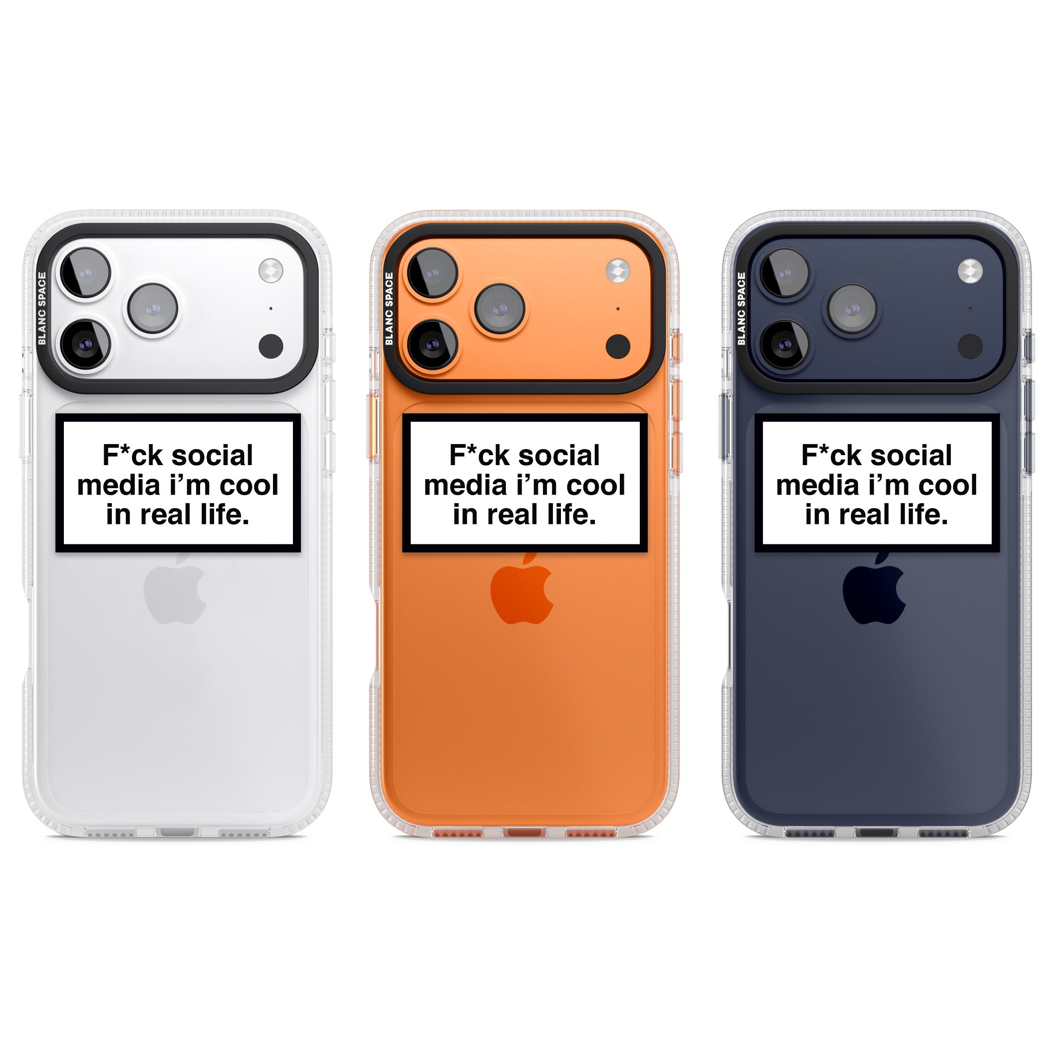 F*Ck Social Media iPhone 17 Pro Impact Air Clear Phone Case APT Impact Protection
