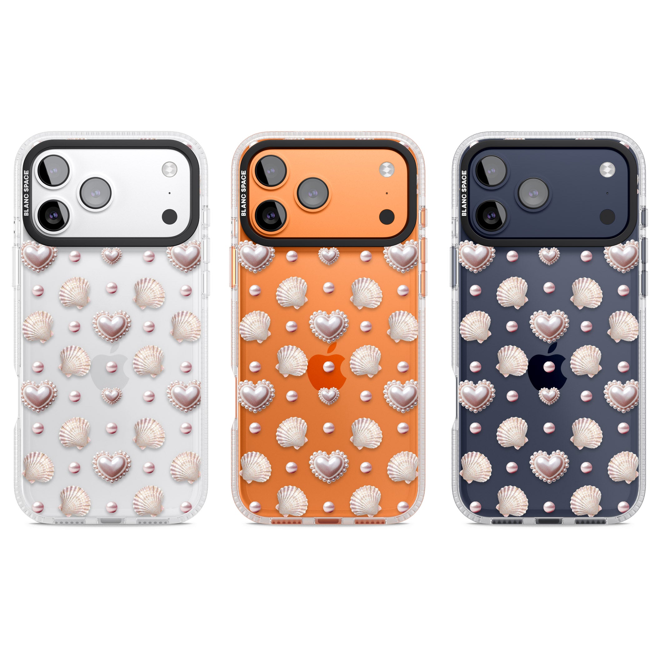 Pearl Hearts iPhone 17 Pro Impact Air Clear Phone Case APT Impact Protection