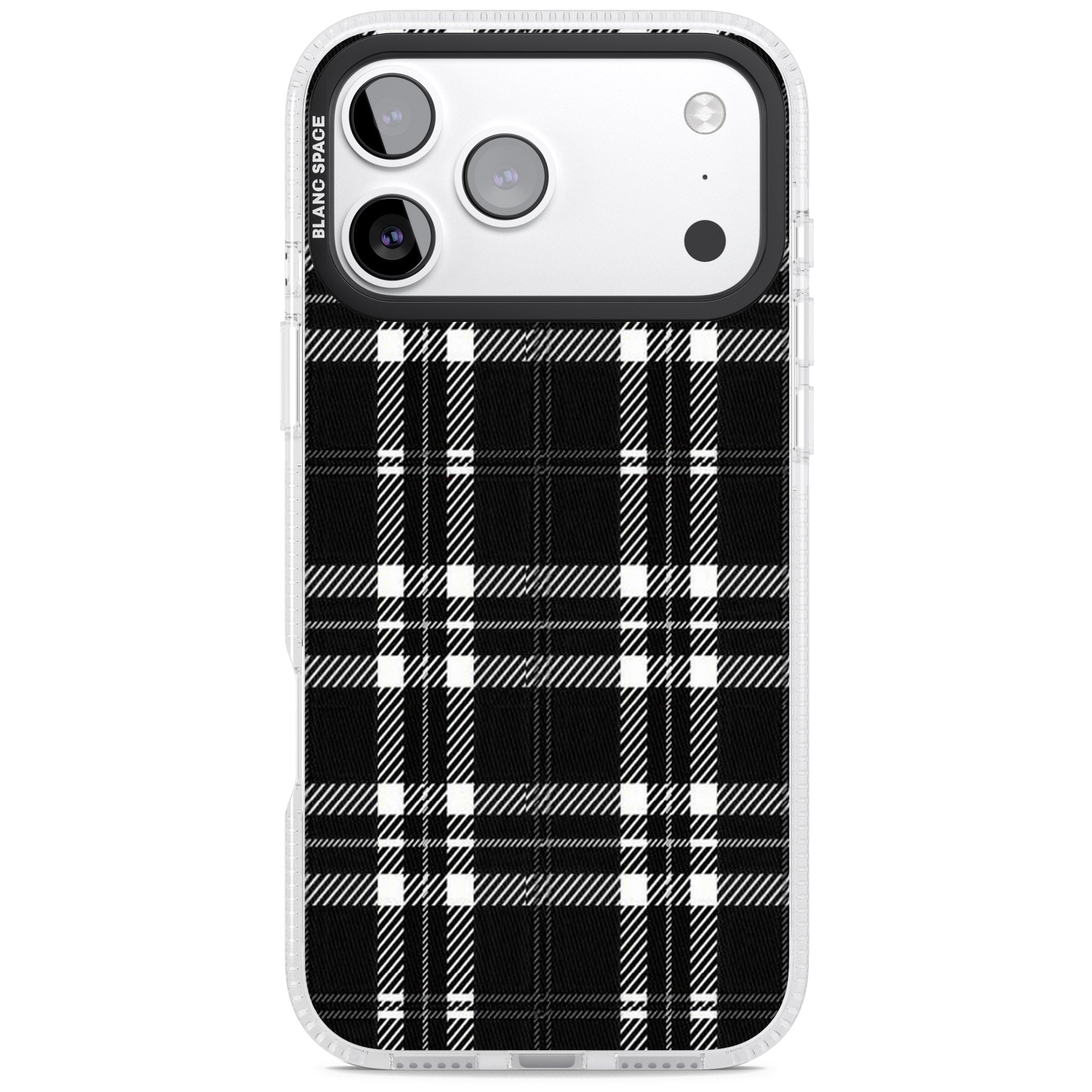 Divine Black Plaid iPhone 17 Pro Impact Air Clear Phone Case