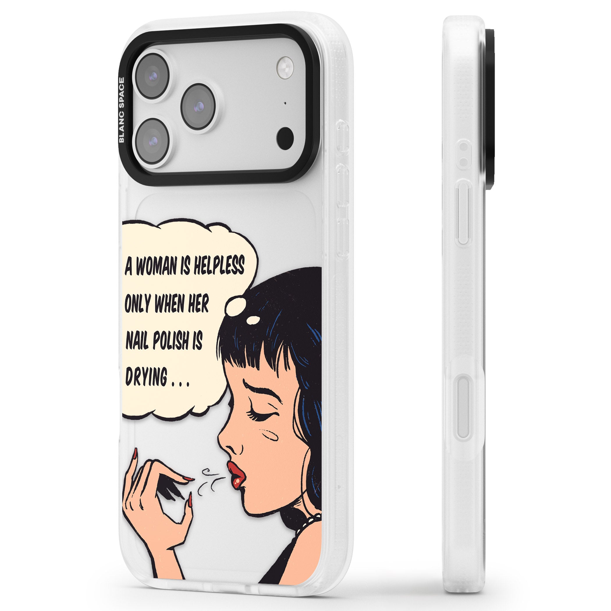 Drying Nails Pop Art iPhone 17 Pro Impact Air Clear Phone Case Side Profile