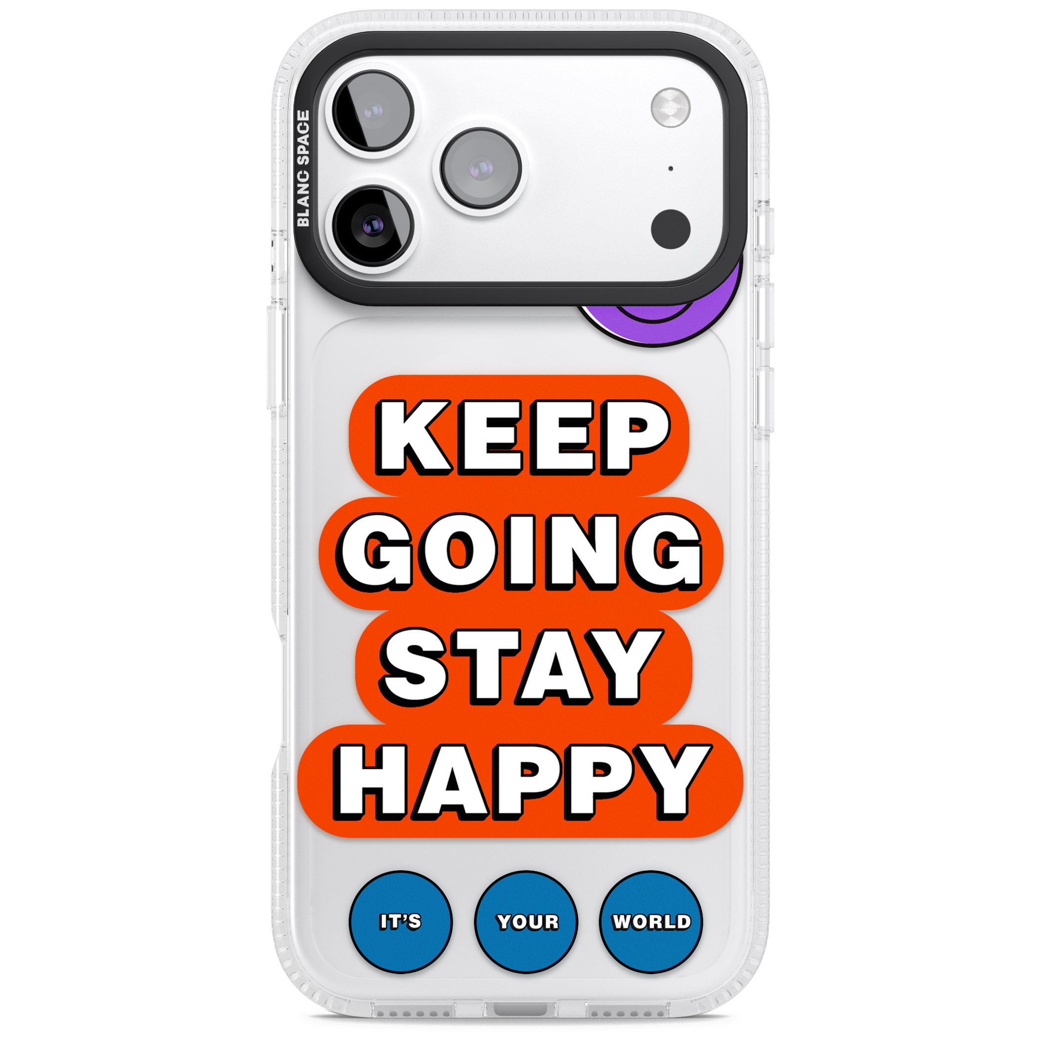 Keep Going Stay Happy iPhone 17 Pro Impact Air Clear Phone Case