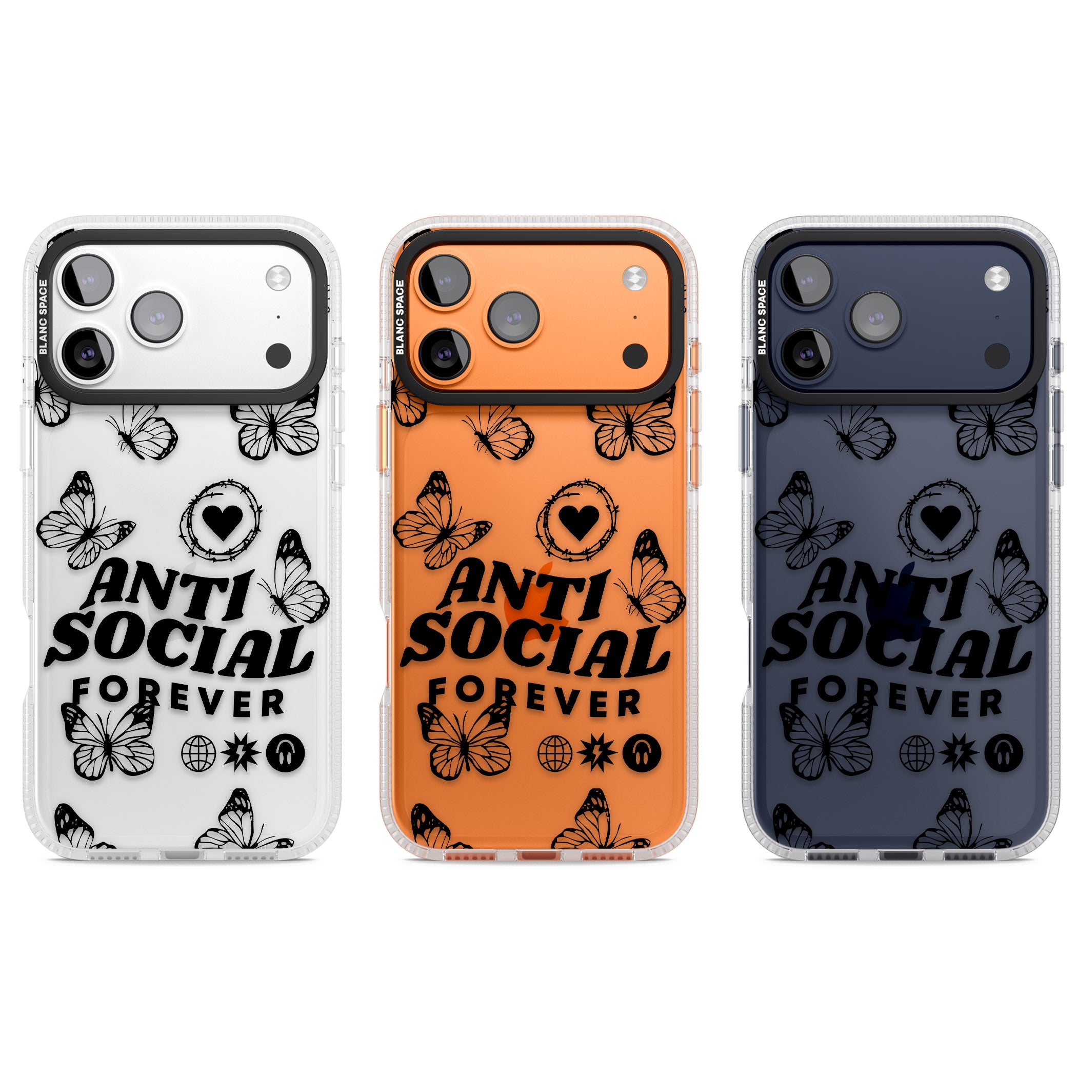 Anti Social Forever iPhone 17 Pro Impact Air Clear Phone Case APT Impact Protection