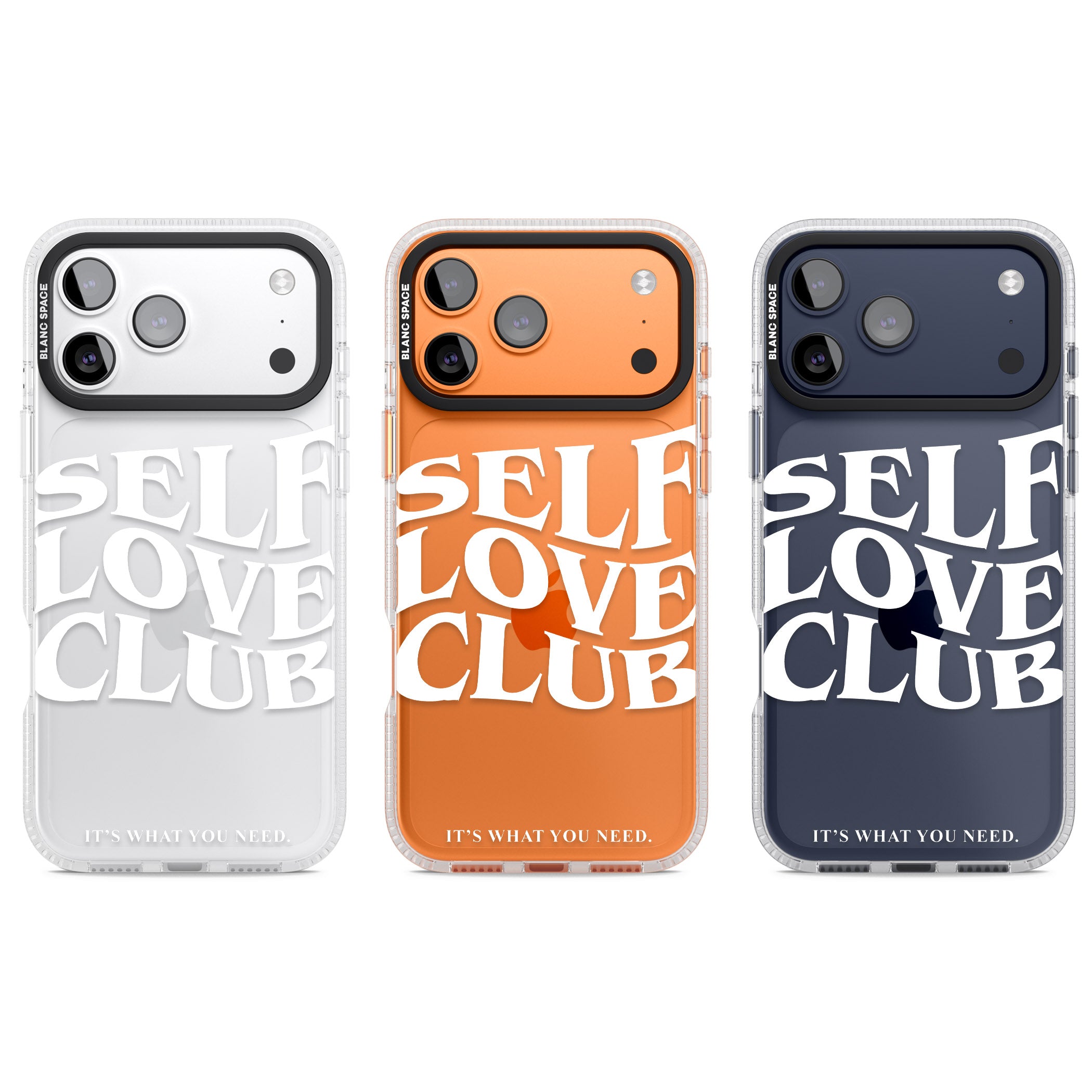 Self Love Club White iPhone 17 Pro Impact Air Clear Phone Case APT Impact Protection