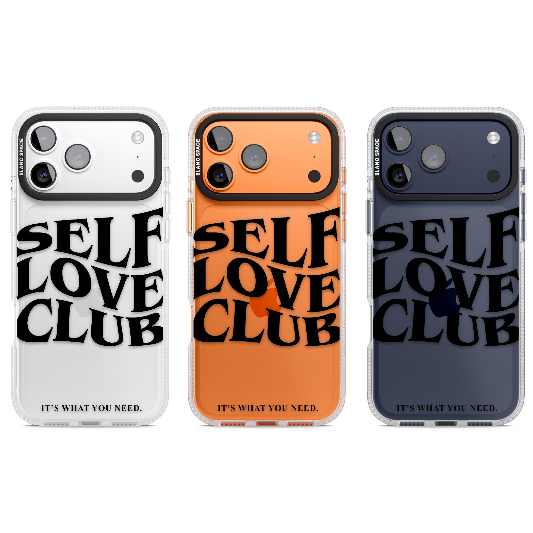 Self Love Club Black iPhone 17 Pro Impact Air Clear Phone Case APT Impact Protection